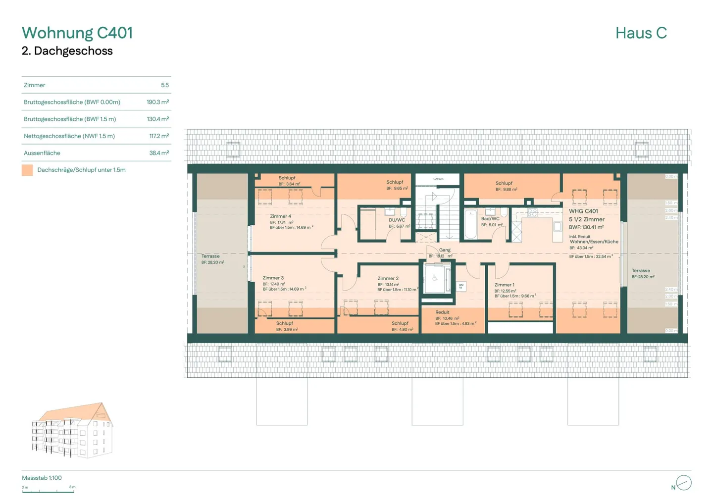 Exclusive 5.5-room penthouse with direct lift access - Photo 6 of 7
