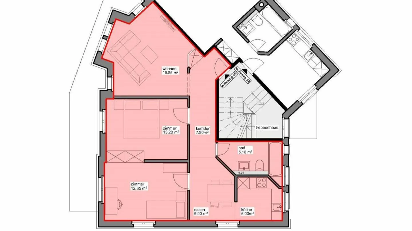 Stilvolles Apartment in St. Gallen - Foto 9 von 10