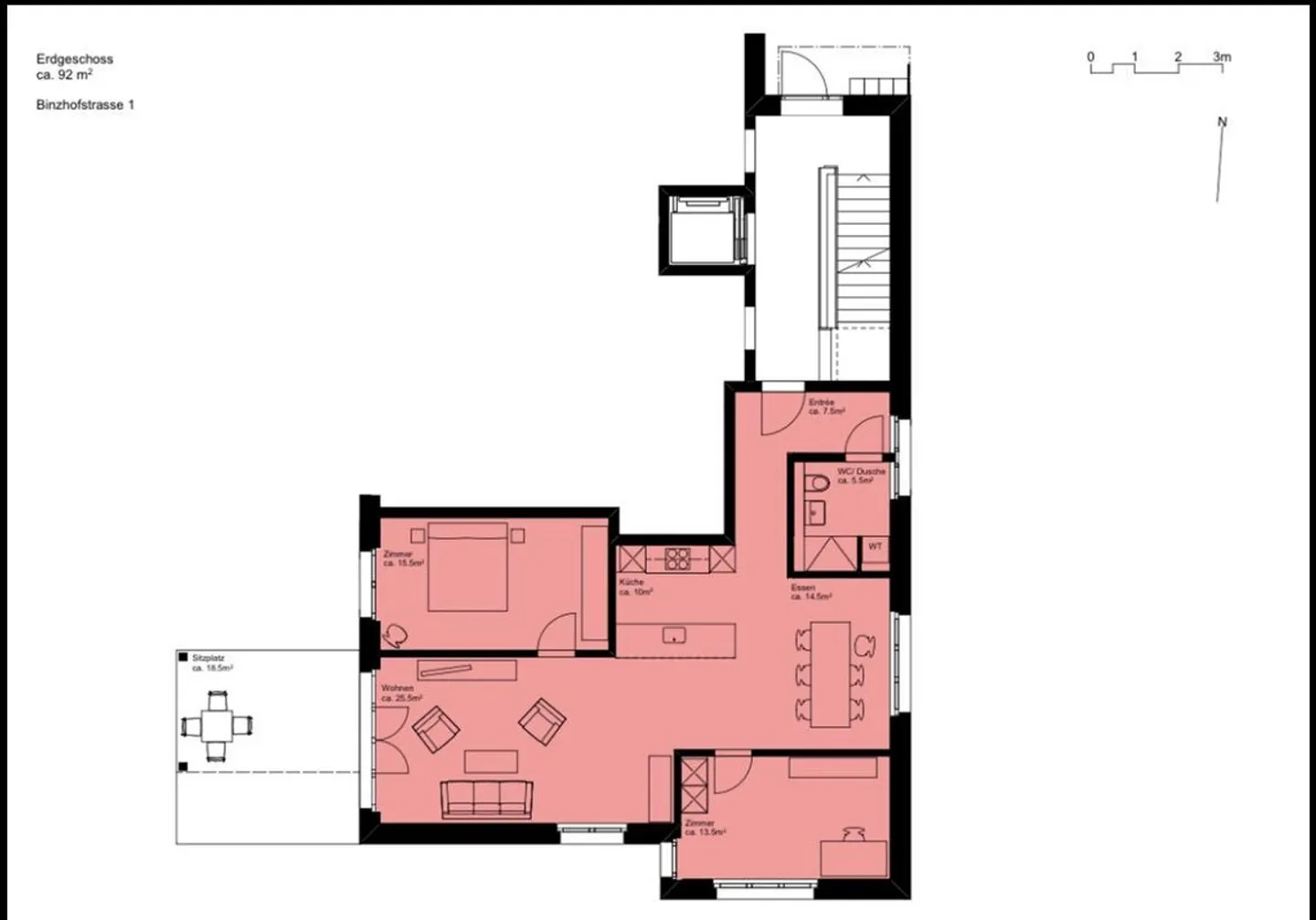 Luminoso appartamento di 3,5 stanze con terrazza e accesso al giardino a Oberwinterthur - disponibile immediatamente! - Foto 8 di 8