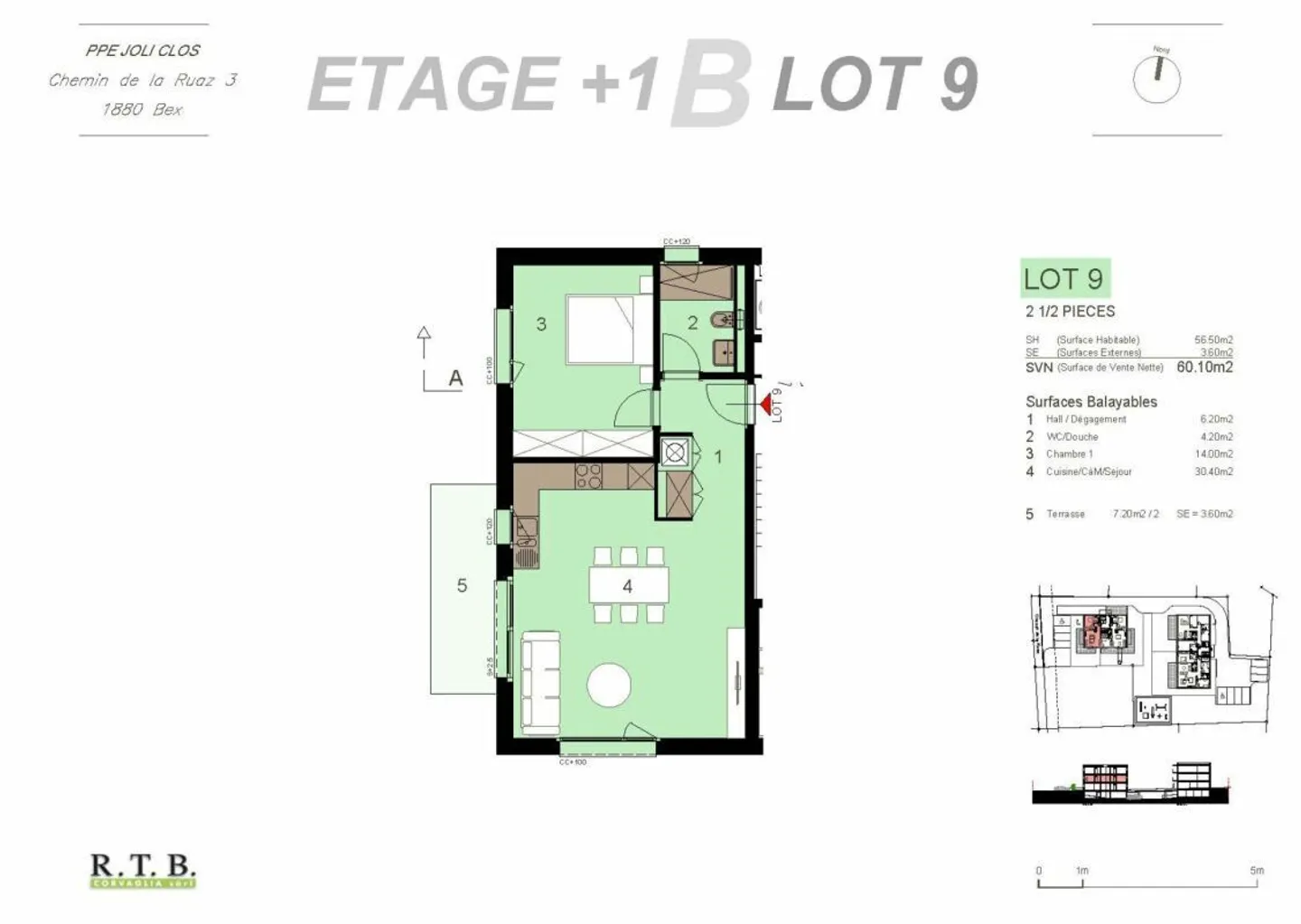 PPE Joli Clos lot 125-9 appartement de 2.5 pièces au 1er étage - Photo 9 sur 13