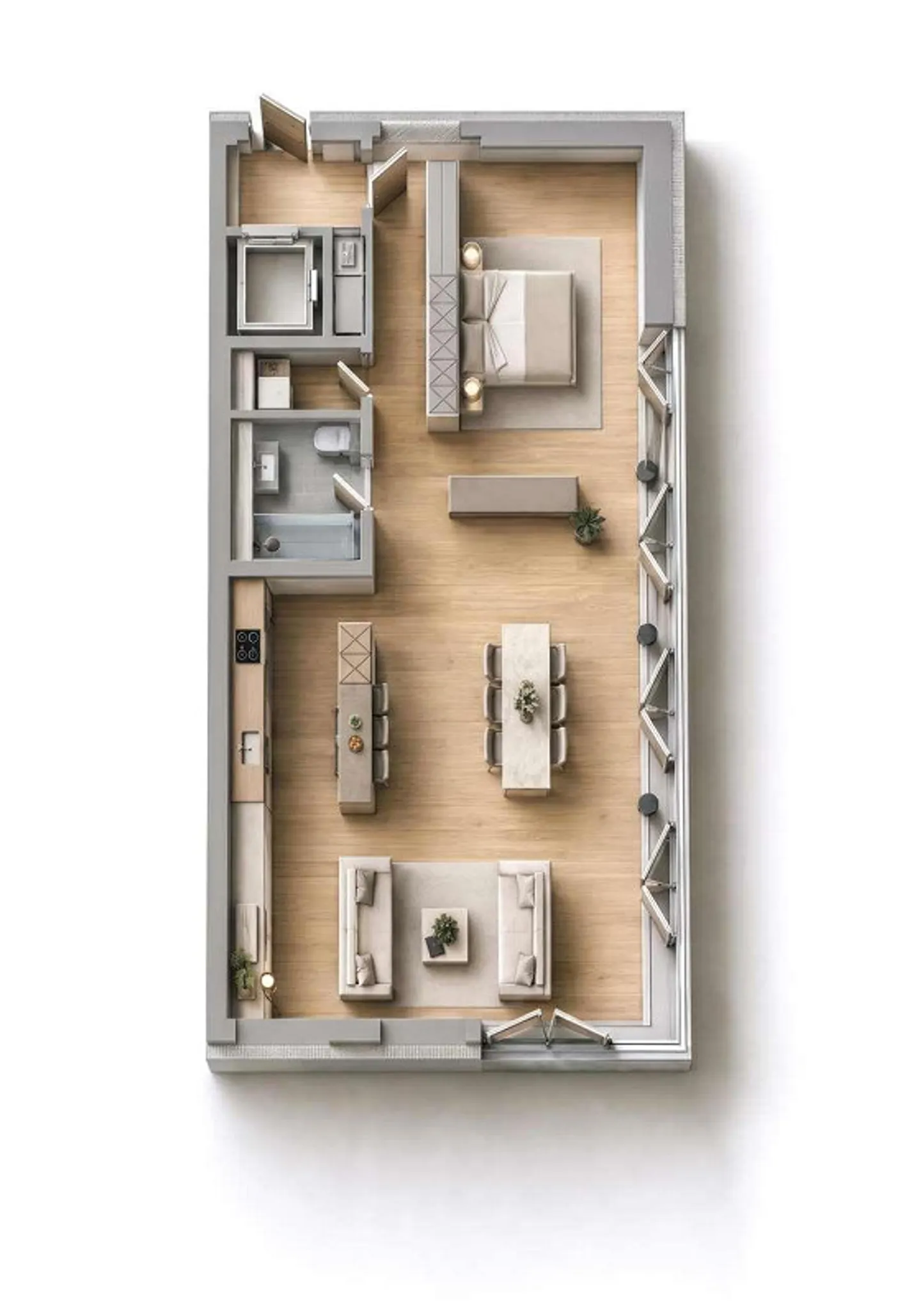 Appartement moderne de 2,5 pièces avec piscine et vue sur les Alpes - Arbedo - Photo 13 sur 13