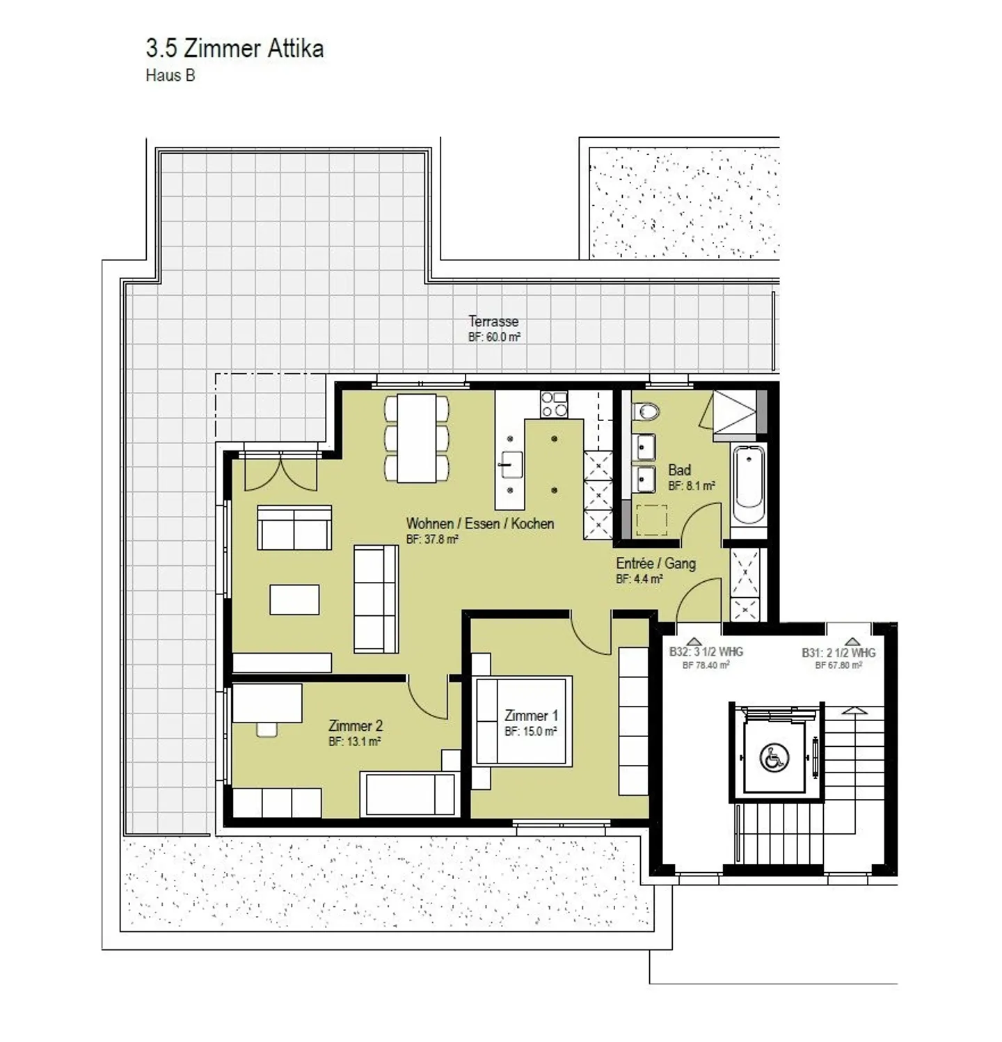 Appartamento attico di 3,5 stanze con vista - Foto 1 di 7
