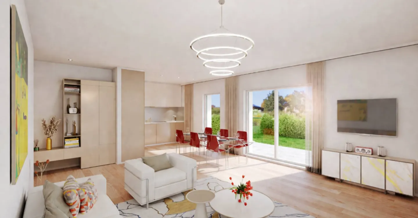 Appartement 2,5 pièces en rez de jardin. Achat sur plan. - Foto 3 von 6