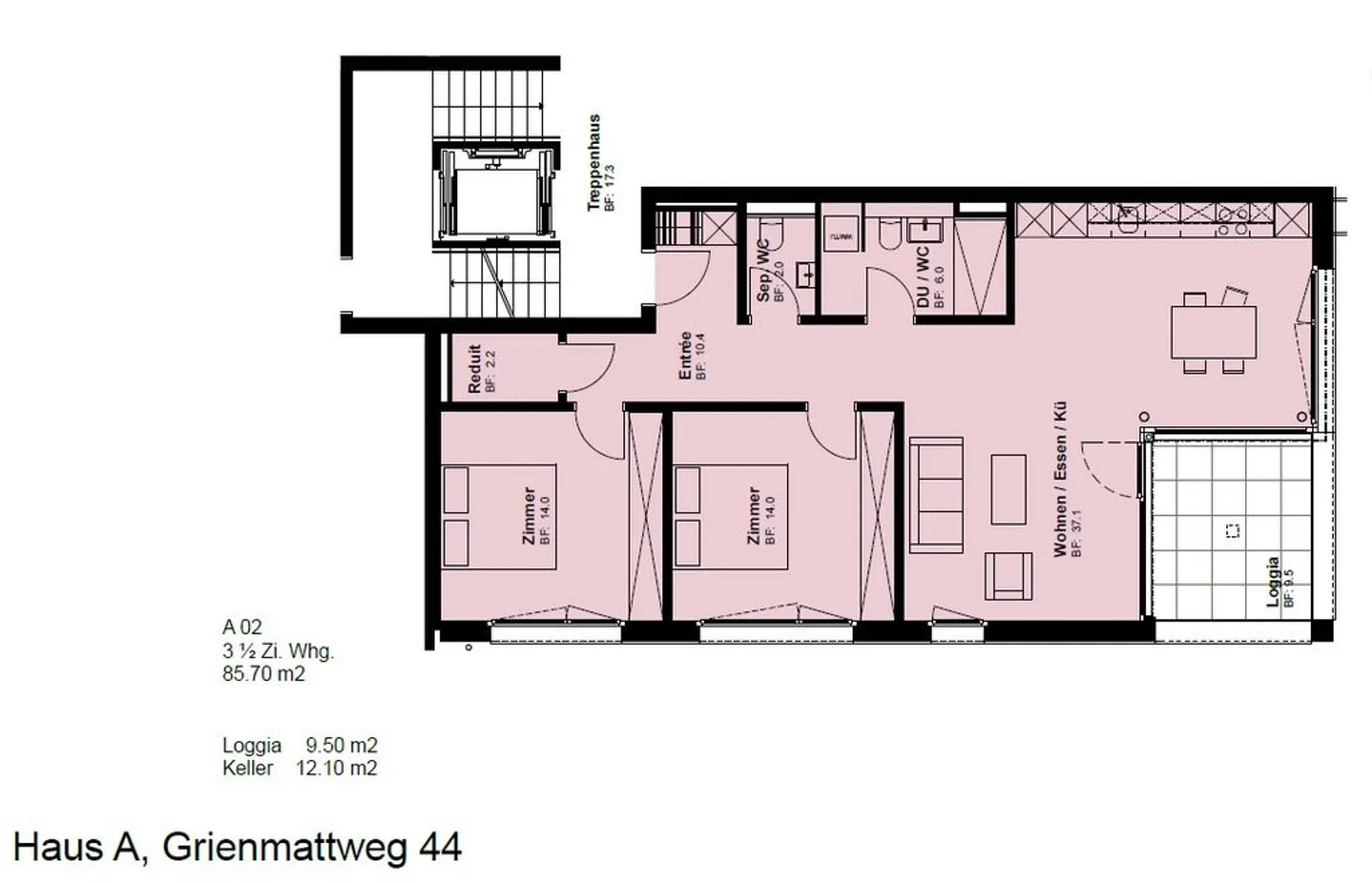 Appartamento moderno di 3,5 locali con vista sul verde - Foto 6 di 6