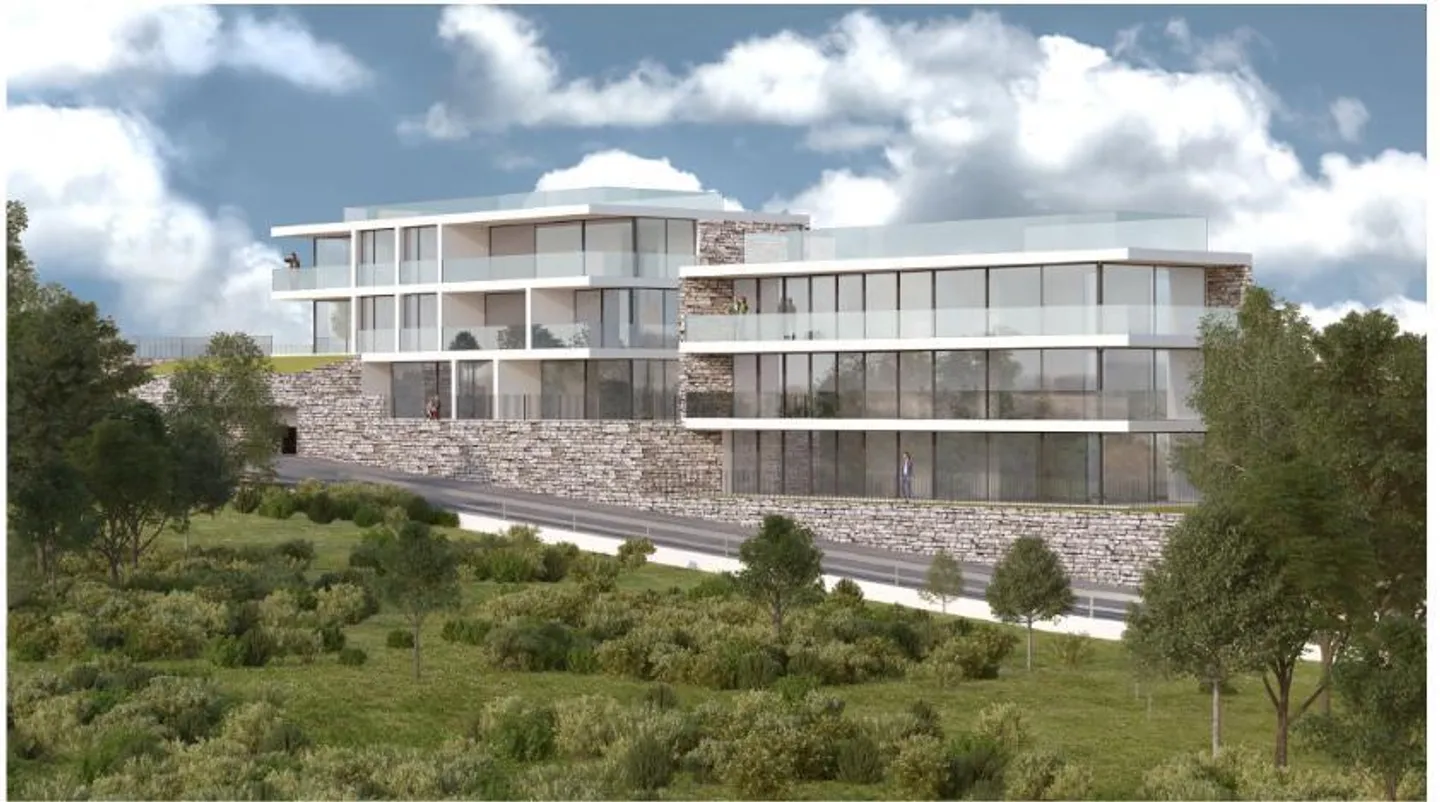 «Neubau 3 1/2 Zimmer Gartenwohnung an zentraler Lage mit Seeblick / nuovo appartamento di 3 1/2 locali con giardino  con vista lago» - Foto 1 von 9