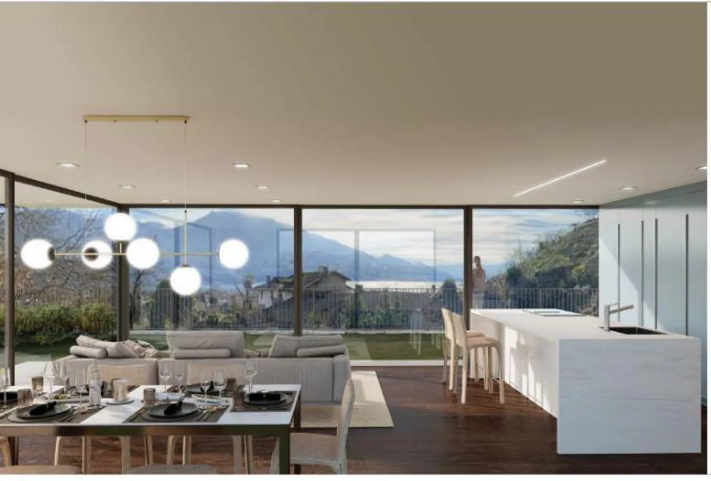 Nuovo appartamento giardino 3 1/2 locali in posizione centrale con vista lago - Foto 7 di 10