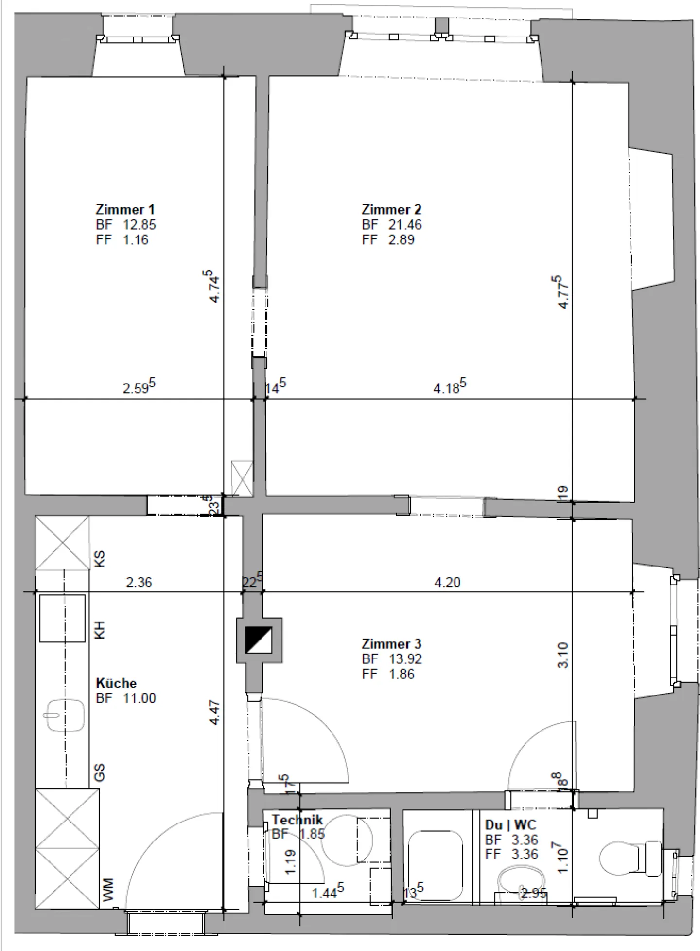 3-room apartment in the Altenberg district directly on the Aare - Photo 4 of 4