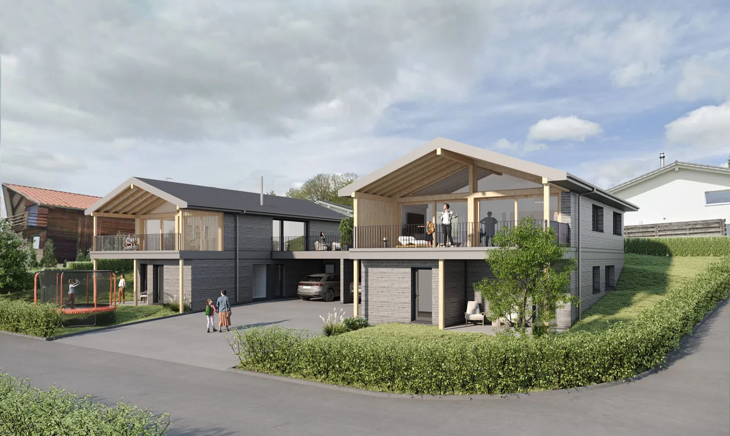Duo de villas d'architecte à construire - Photo 1 sur 4