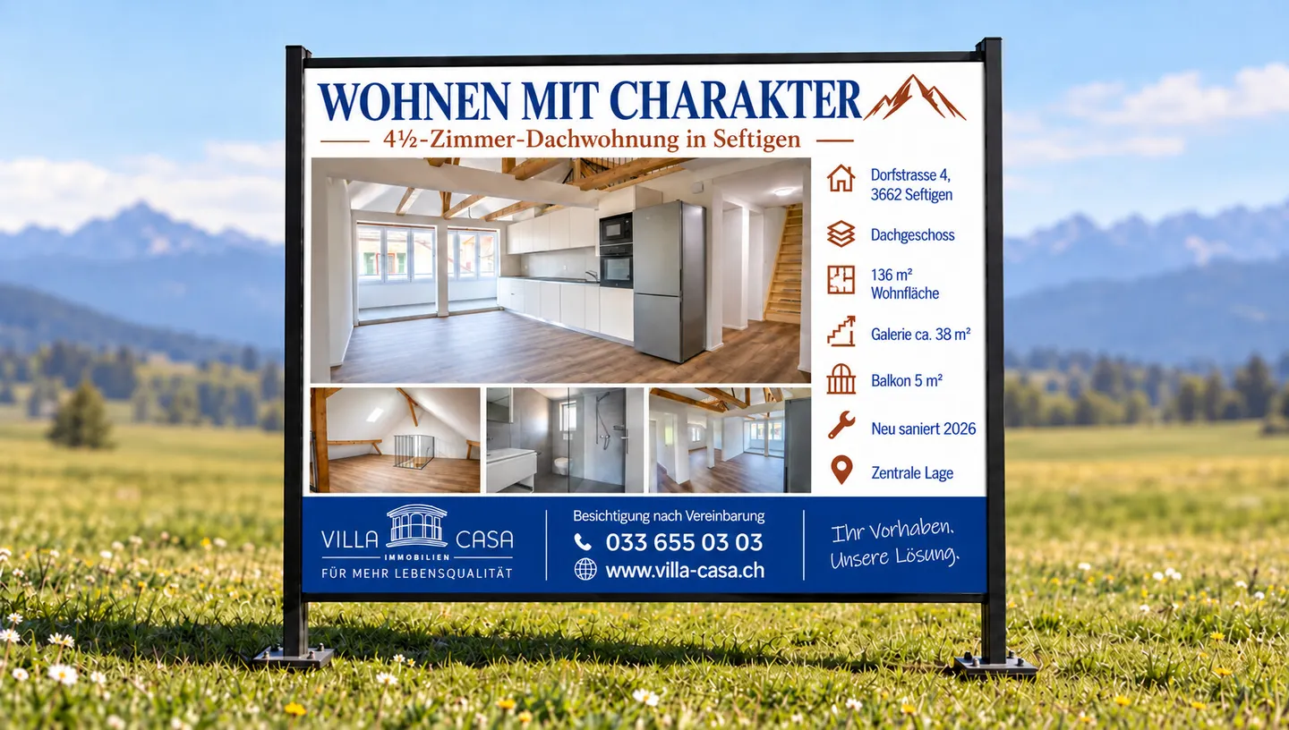 Modern 4-Room Penthouse in Seftigen - Photo 1 of 16