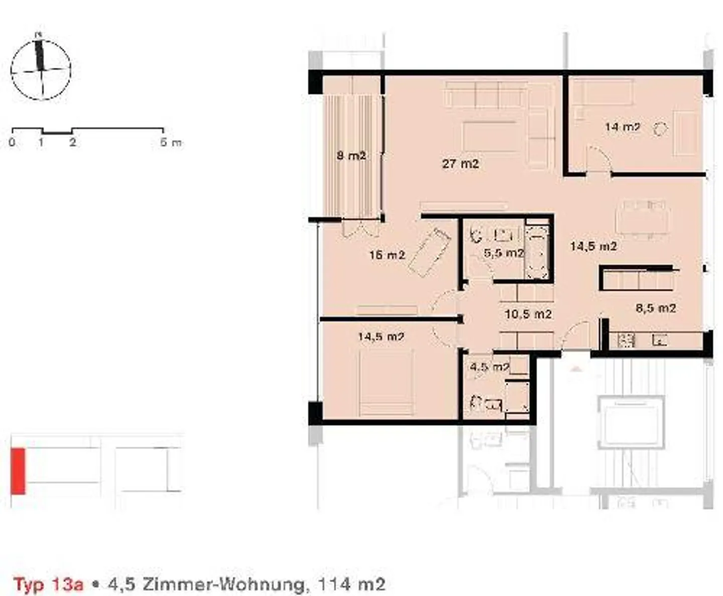 Helle 4.5 Zimmer Wohnung - Foto 6 von 6