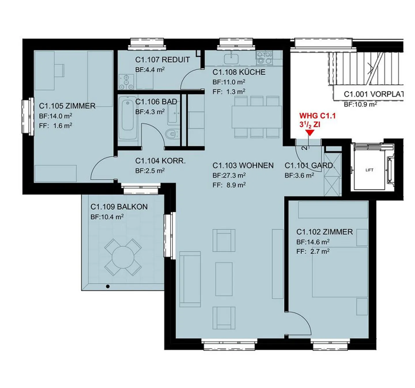 Belle appartement de 3,5 pièces à louer à Wettingen - Photo 9 sur 9