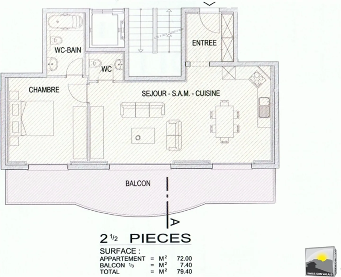 «SAXON/ Je suis "LOVELY" appartement terrasse 2.5 stes de 79 m2 é louer, Schweiz» - Photo 11 sur 19