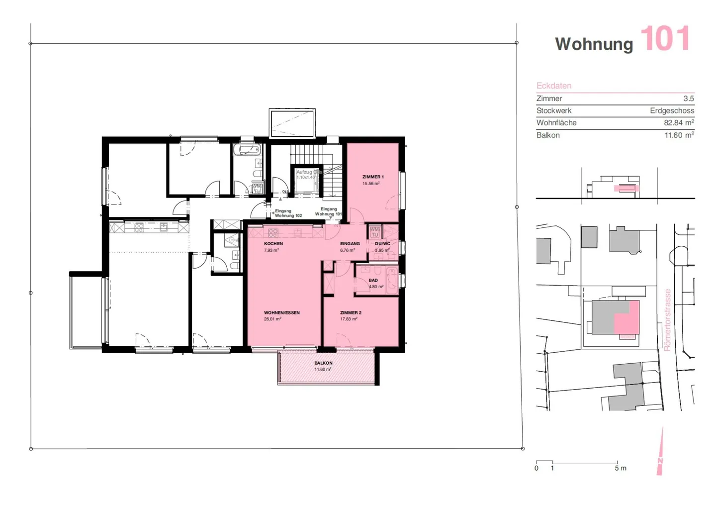 Vie urbaine, vie détendue : moderne appartement de 3,5 pièces au 1er étage - Photo 2 sur 11