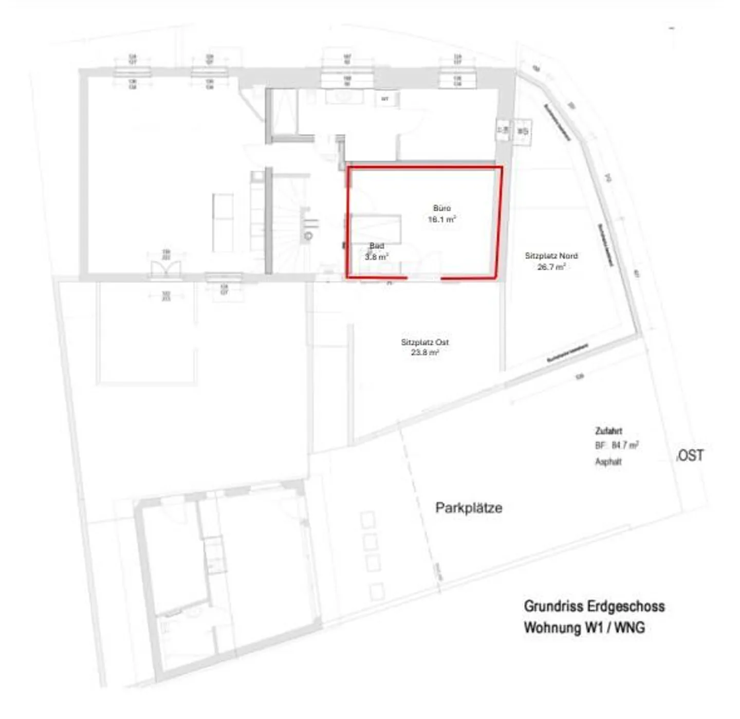 Vielseitiger Büroraum mit Bad - Foto 4 von 4