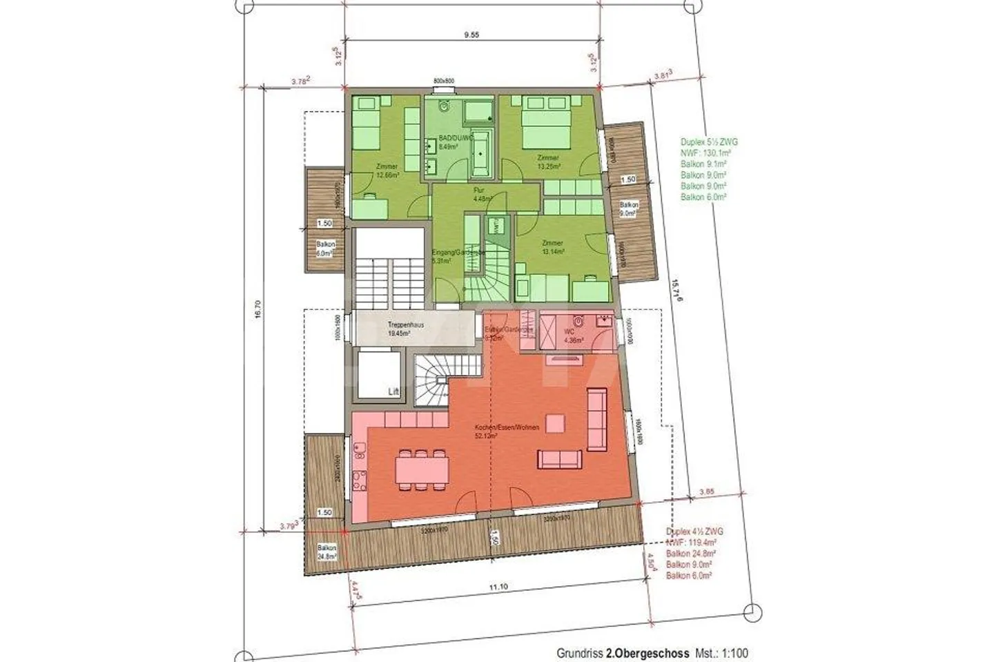 Vivre spacieux sur deux étages – Duplex de 5½ pièces à Zermatt - Photo 11 sur 12