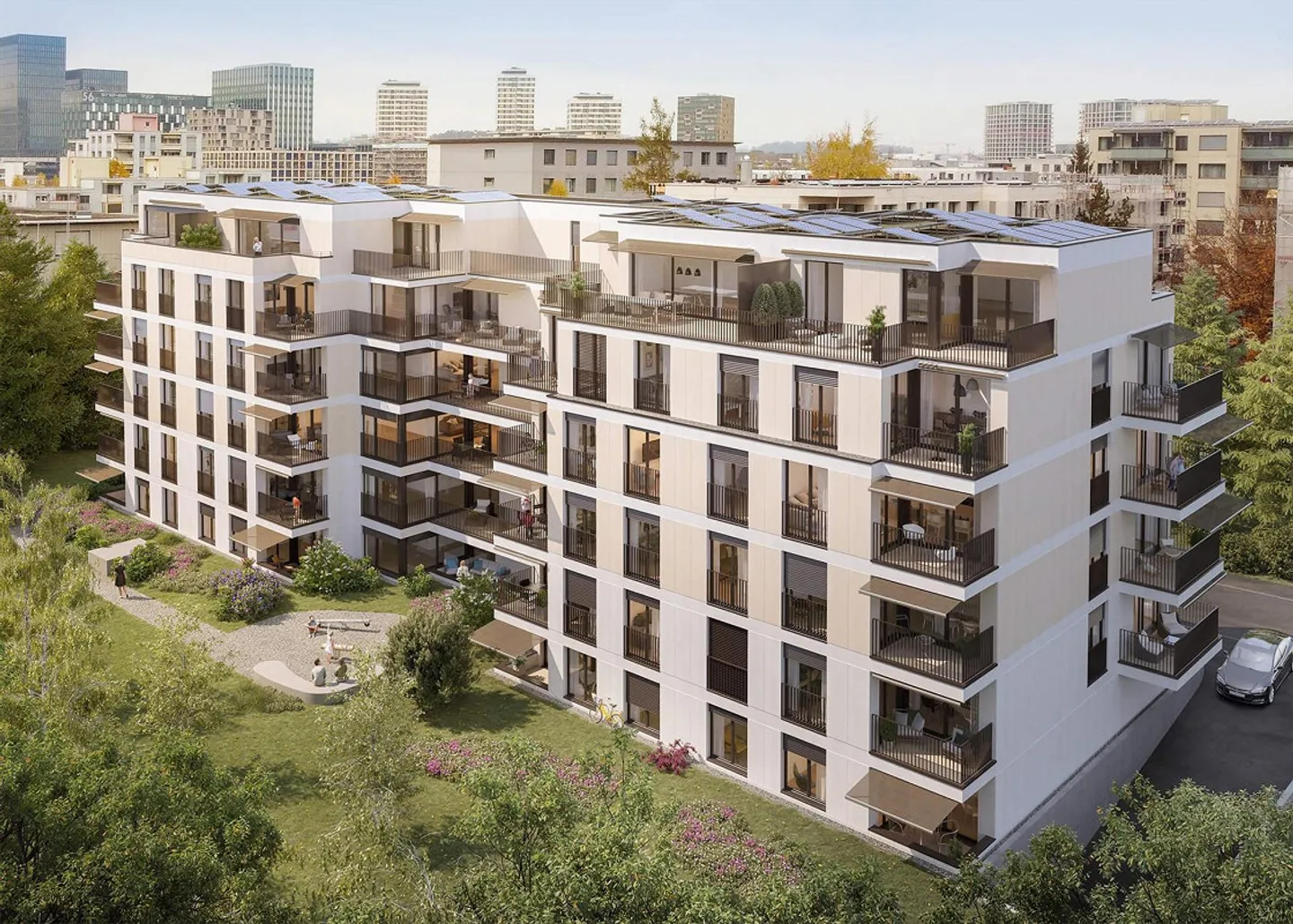 Moderne 3.5-Zimmer-Neubau-Attikawohnung in Zürich - Foto 1 von 6