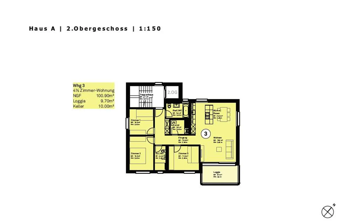 Appartamento moderno di 4,5 stanze in affitto - Foto 9 di 9