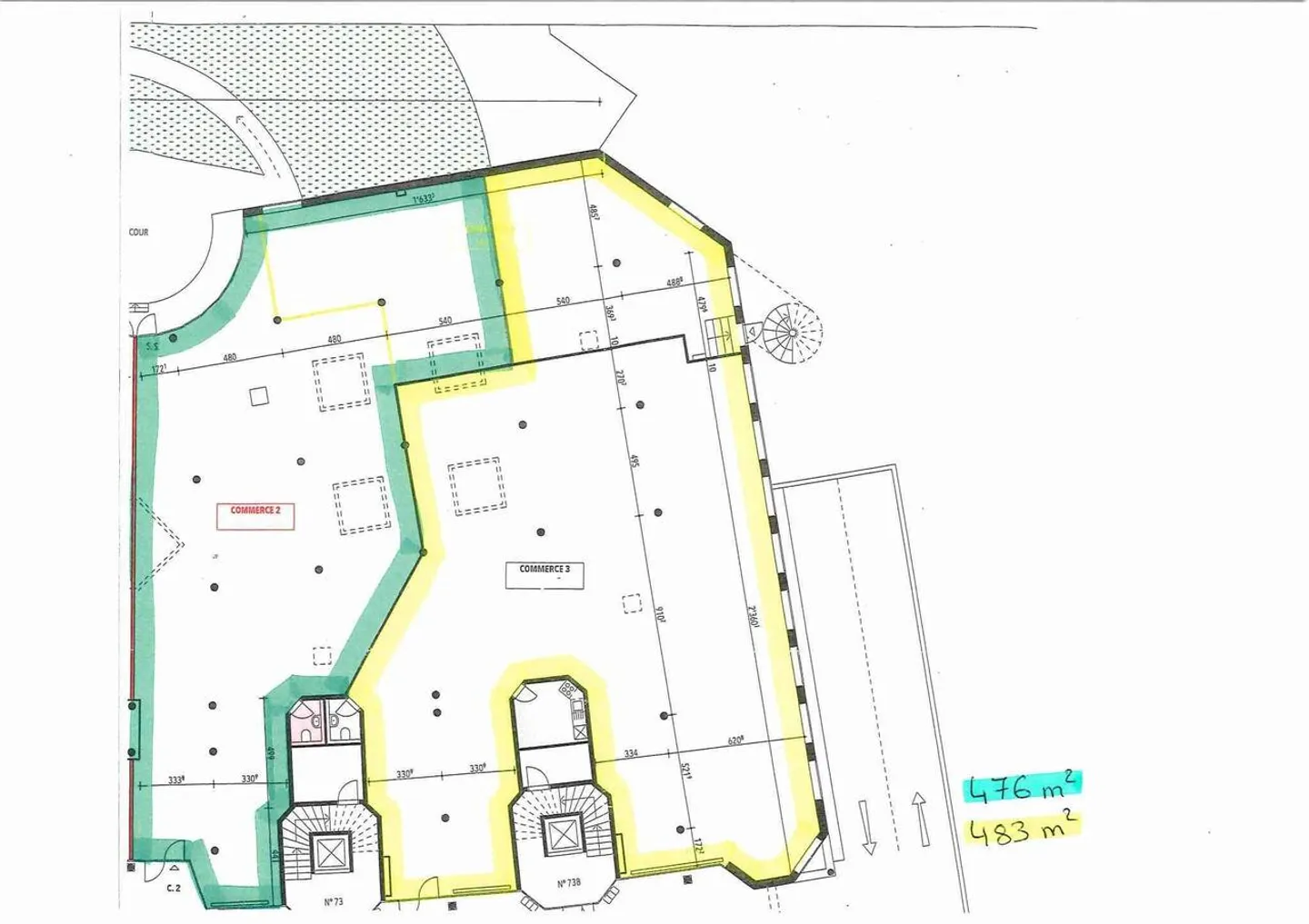 Superfici commerciali di 476 m2 e 483 m2 Posizione strategica - Losanna 73 - Foto 2 di 3