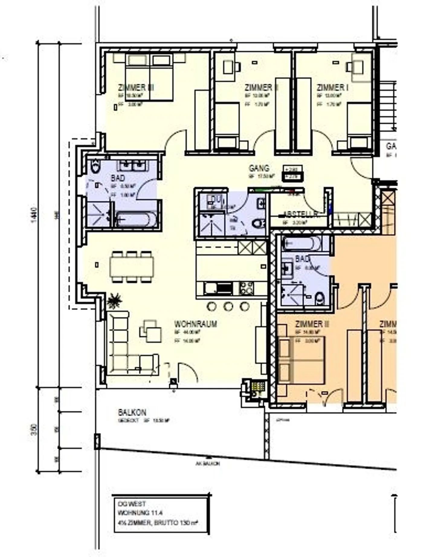 Spacious 4 1/2 room apartment in Schmitter West - Photo 3 of 22