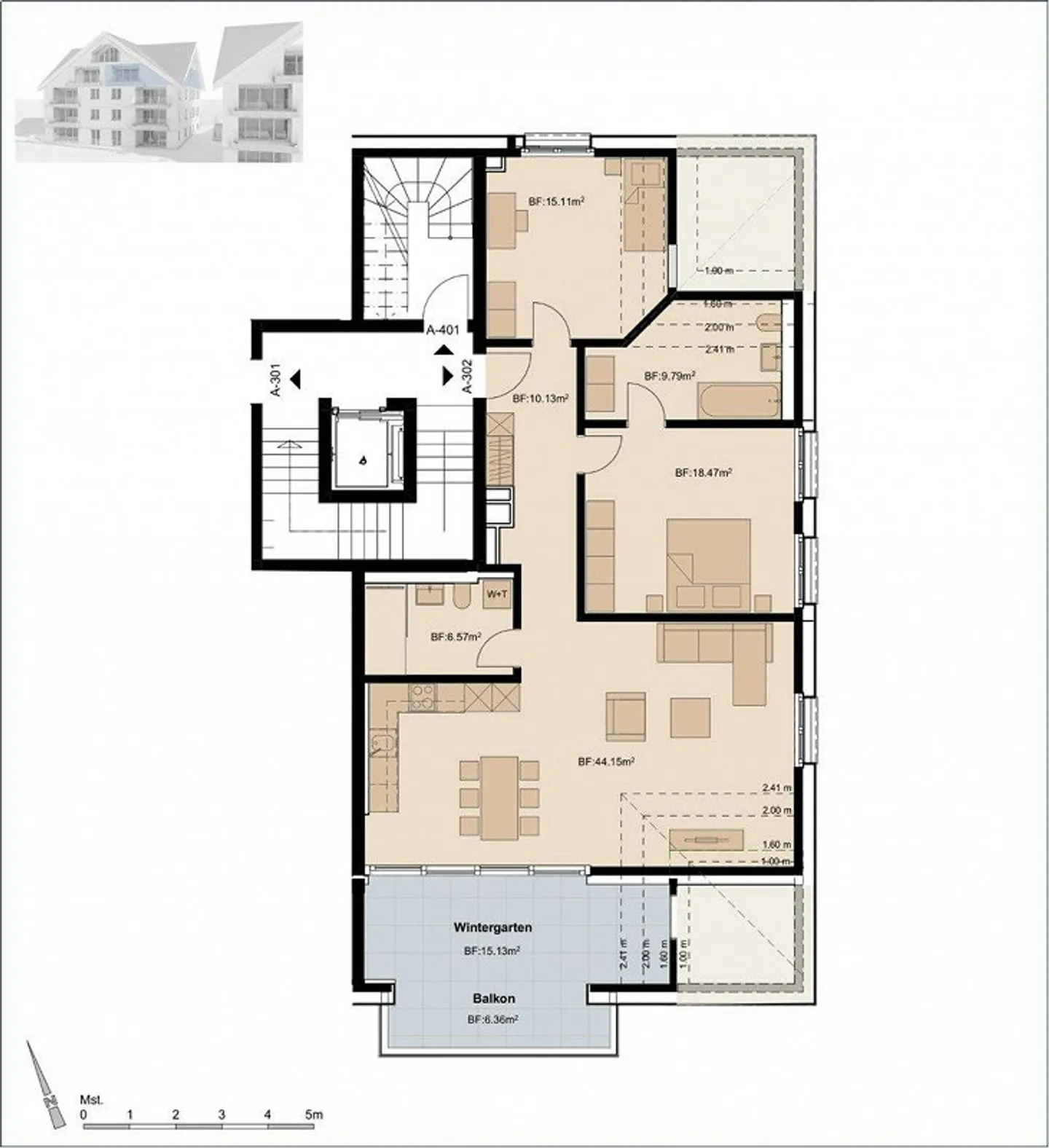 Appartement 3.5 pièces avec sensation de grenier ! - Photo 4 sur 5