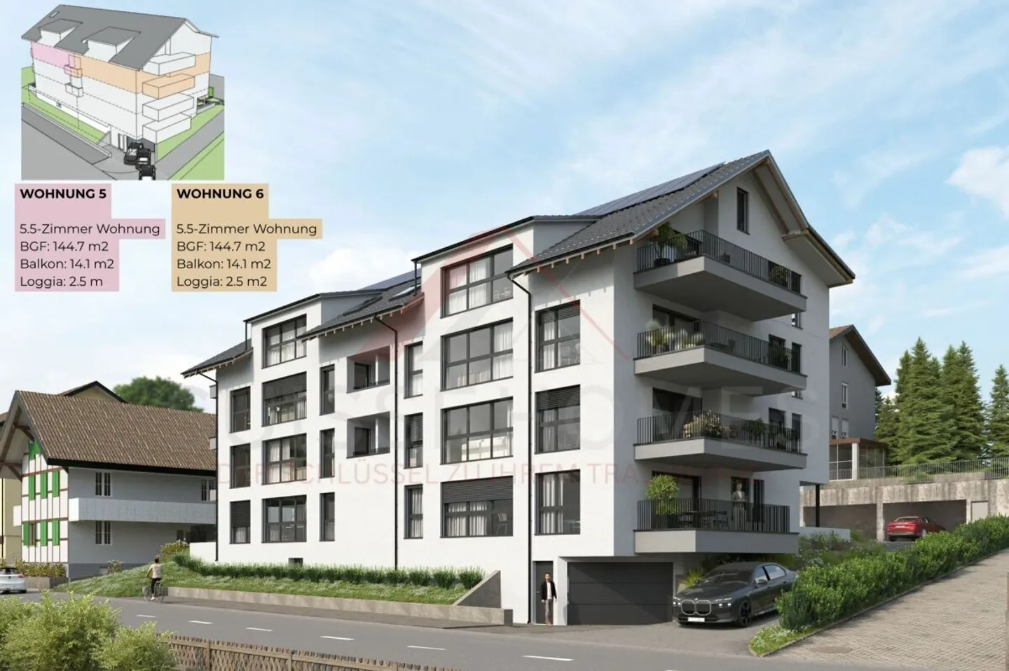 Hochwertiges Wohnen mit Stil & Raum - 5½-Zimmer-Eigentumswohnung «RESIDENCE CENTRO» (2. OG) Nord - Photo 15 sur 17