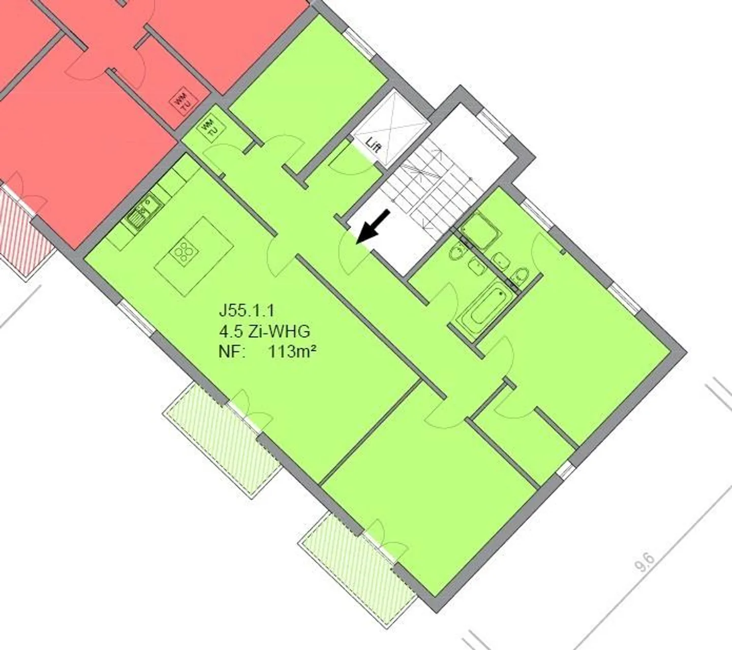 1. Affitto netto in omaggio: Appartamento moderno in posizione centrale a Biel - Foto 12 di 13