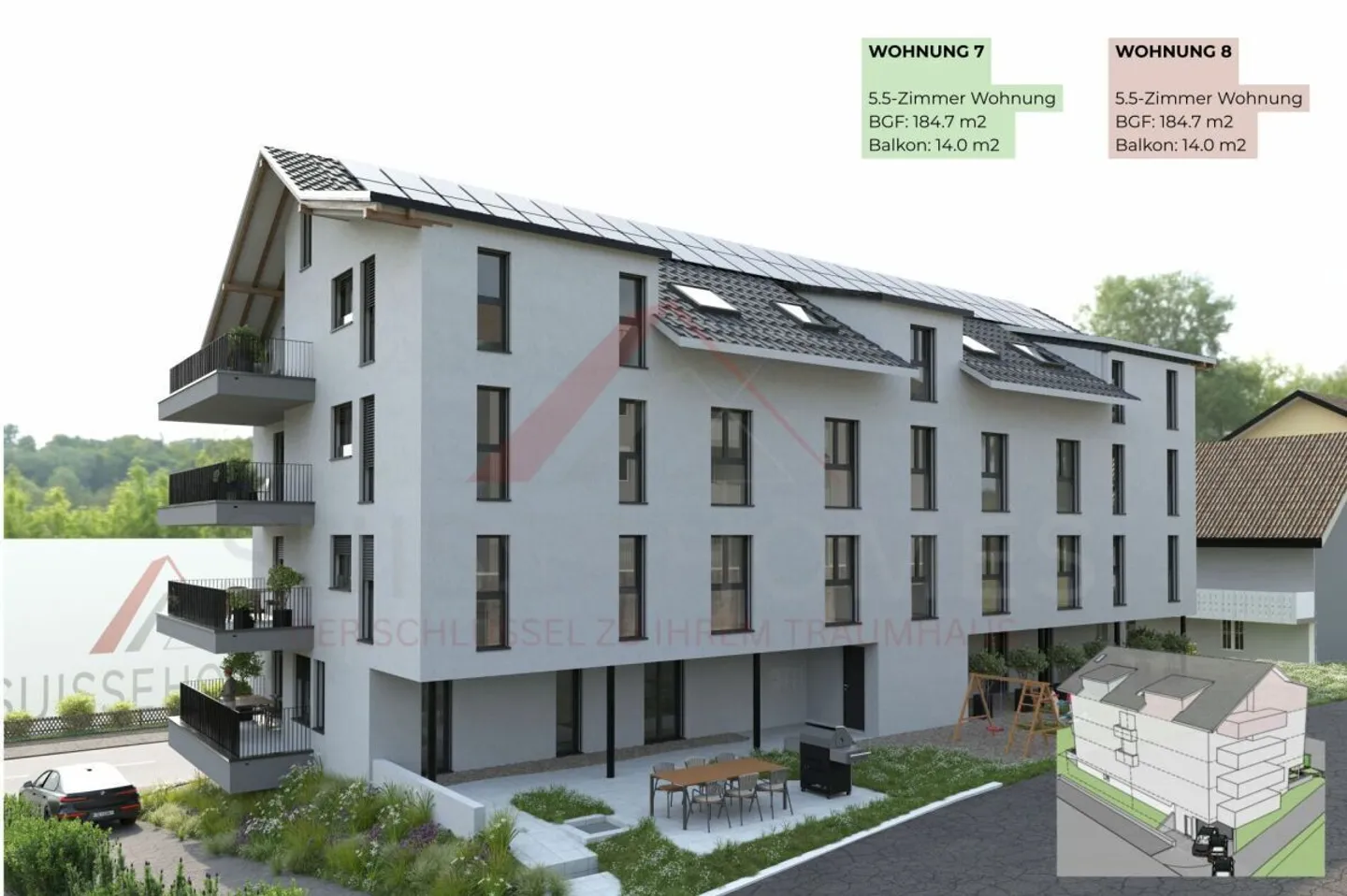 Attico 5½ locali con galleria, panorama e privacy - «RESIDENCE CENTRO» Sud - Foto 13 di 15