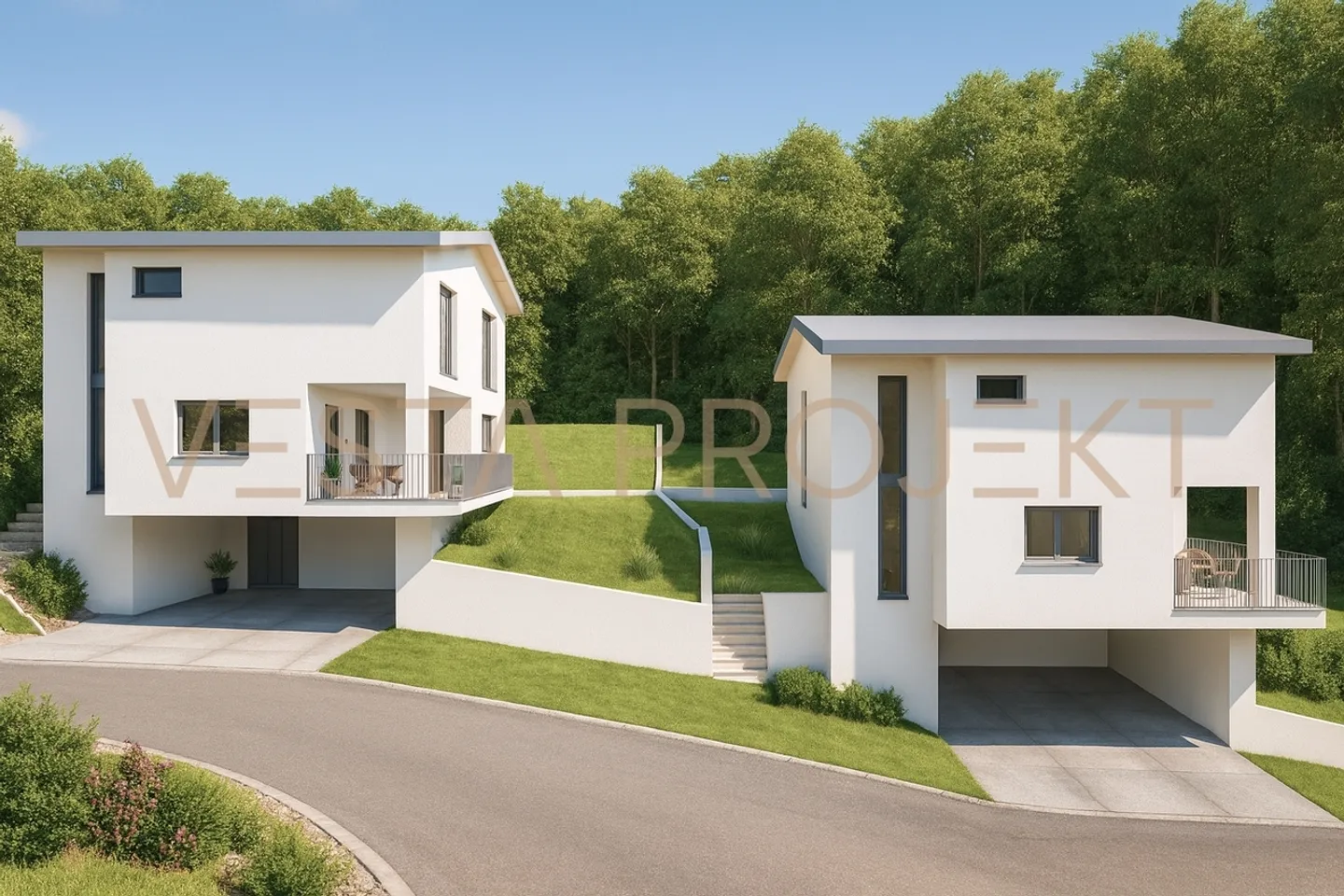 Approved construction project for two modern single-family villas with Minergie standards and panoramic view - Photo 4 of 7