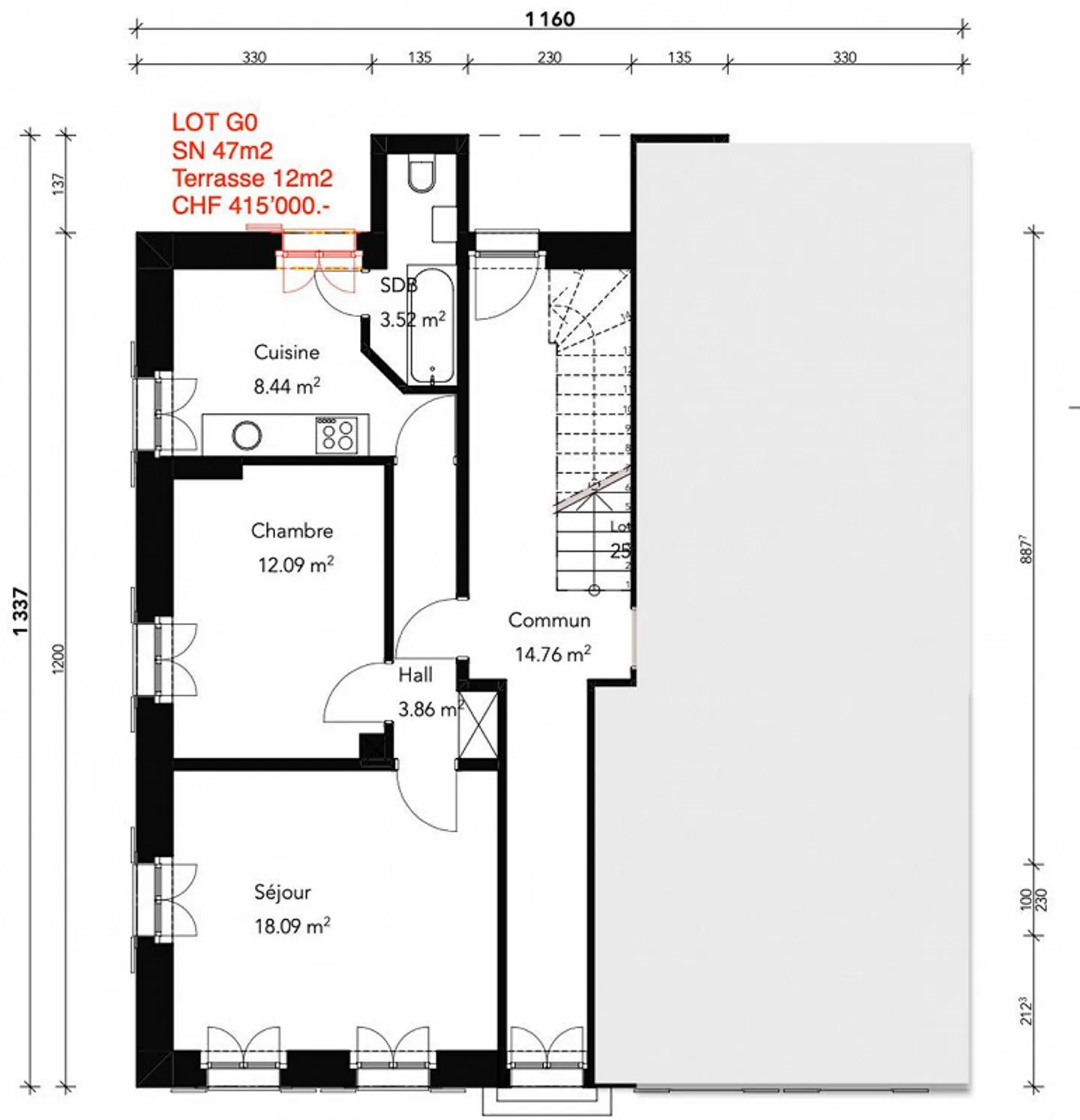 Verkauf nach Plan - 2,5 und 3,5 Zimmer Wohnungen in Broc - Foto 4 von 8