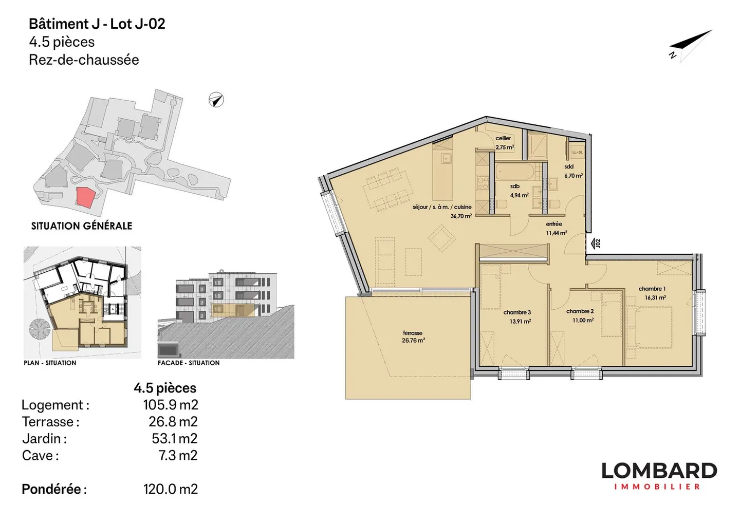 Wohnung mit 4.5 Zimmern im Erdgeschoss - Foto 6 di 6