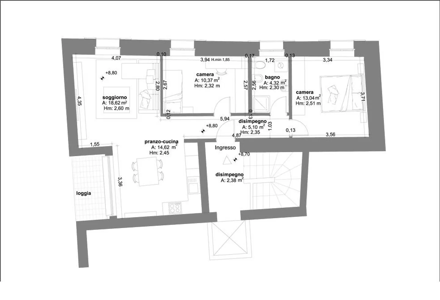 Beautiful 3.5-room apartment on the top floor in Rancate - Photo 10 of 10