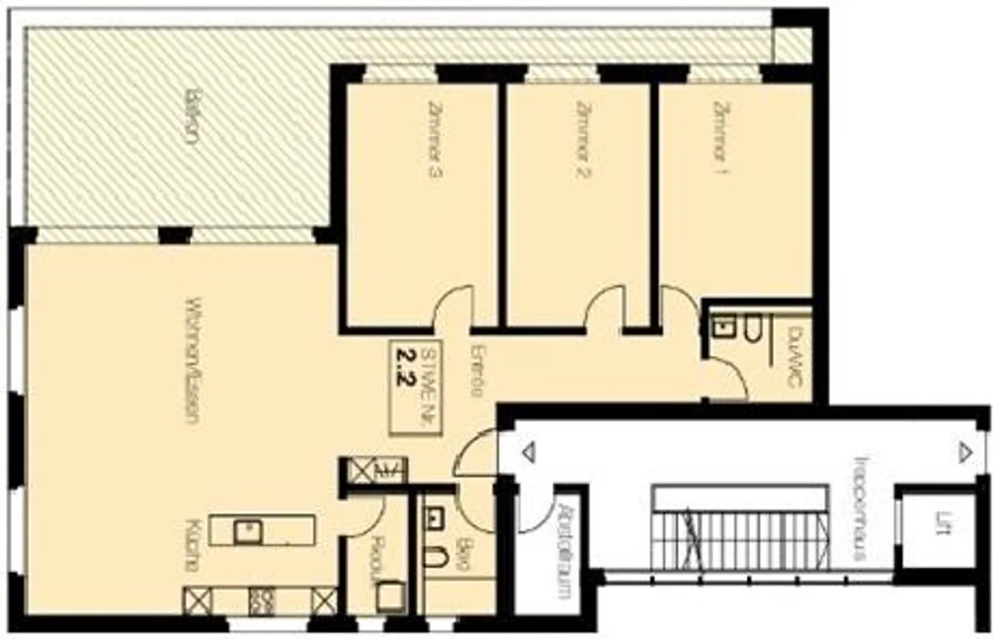 Very large 4.5 room apartment 148 m2 for rent, built in 2022 - Photo 2 of 17