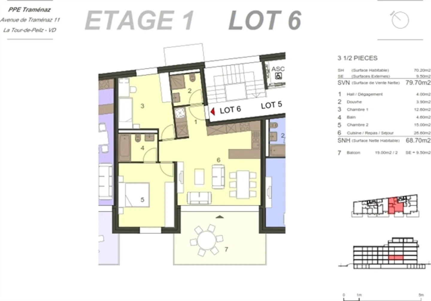 «Los 6 _ Neue 3,5-Zimmer-Wohnung zum Verkauf in La Tour-de-Peilz mit Terrasse.» - Foto 3 von 13