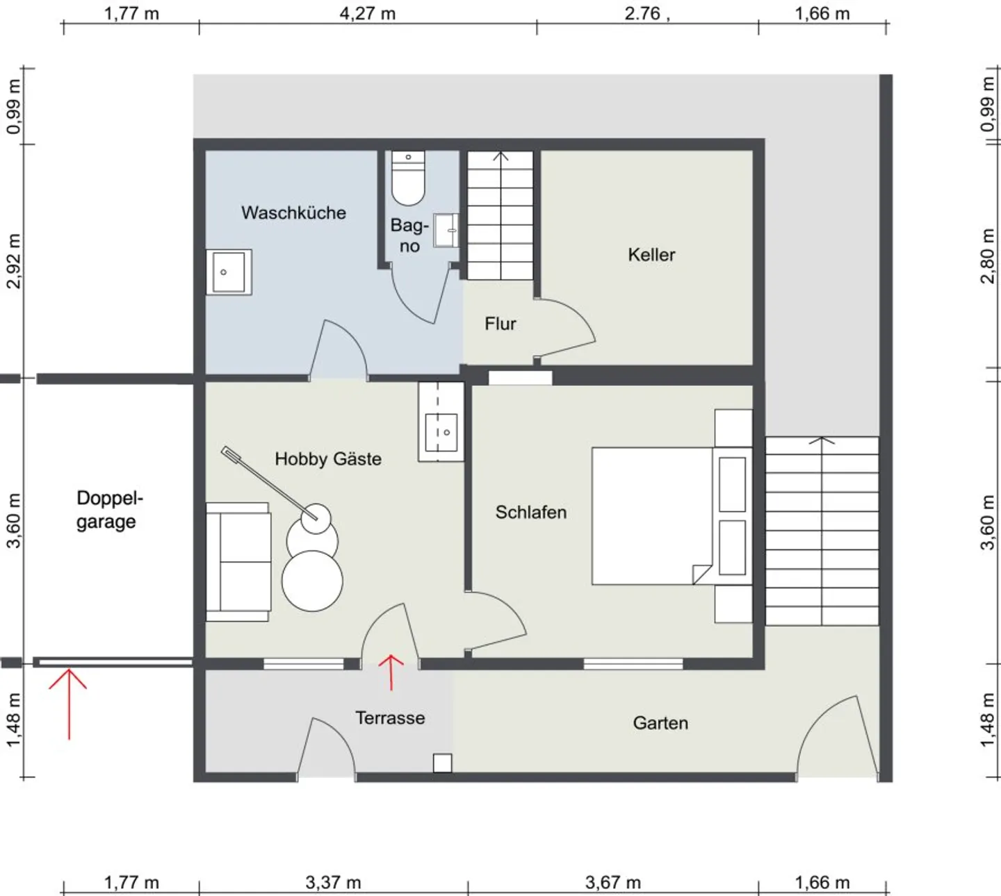 Appartamento 4,5 locali in una casa bifamiliare con vista lago a 180°, grande terrazza solare e giardino privato - Foto 15 di 50