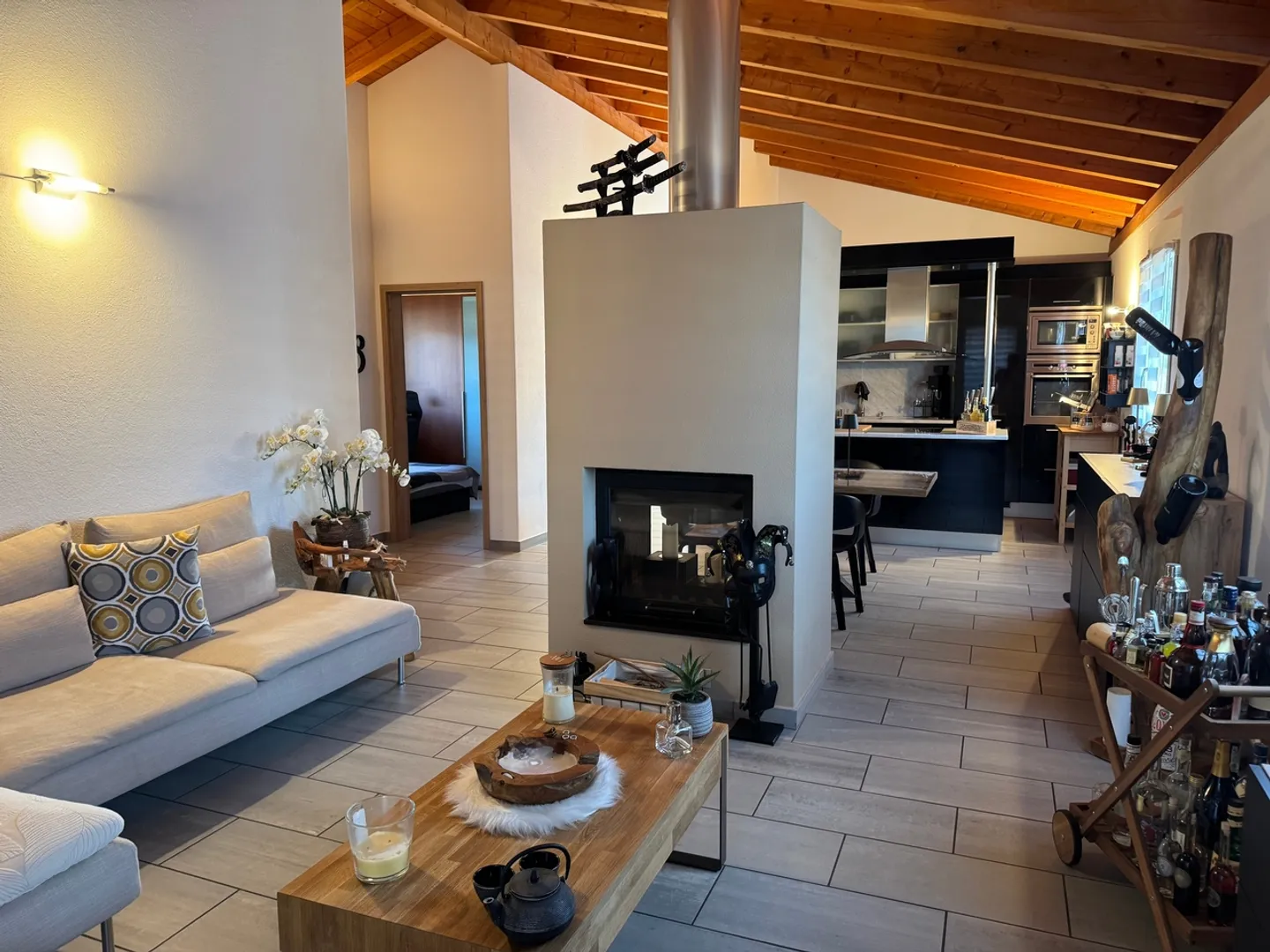Double view fireplace, relaxation terrace and elevator with direct access to the house - Photo 2 of 13