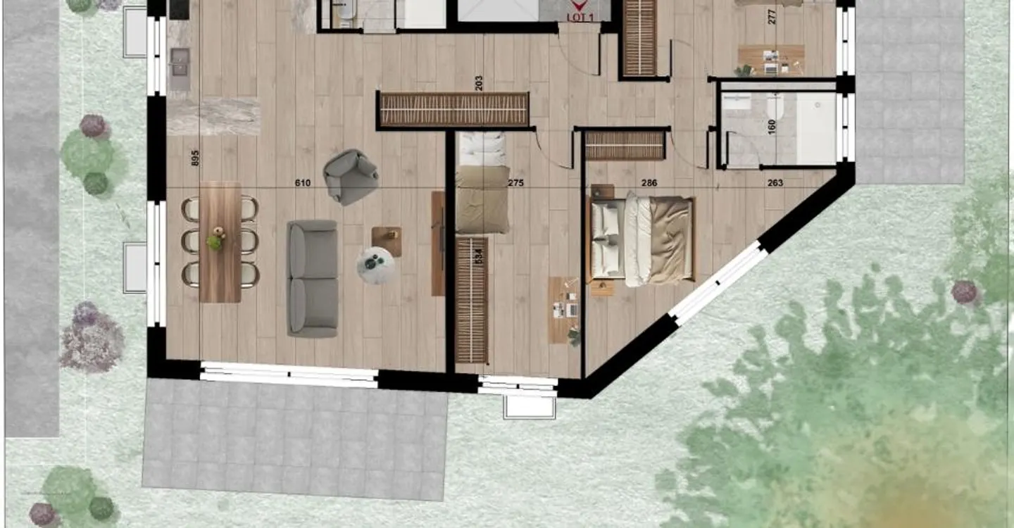 Appartamento al piano terra con giardino e 4,5 stanze - Foto 2 di 4
