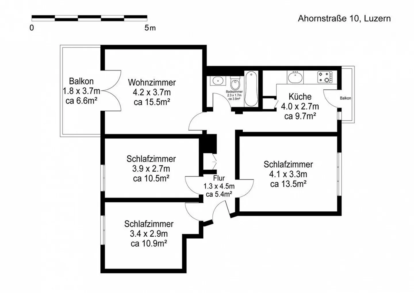 Renovierte Wohnung in Luzern - Foto 6 von 6