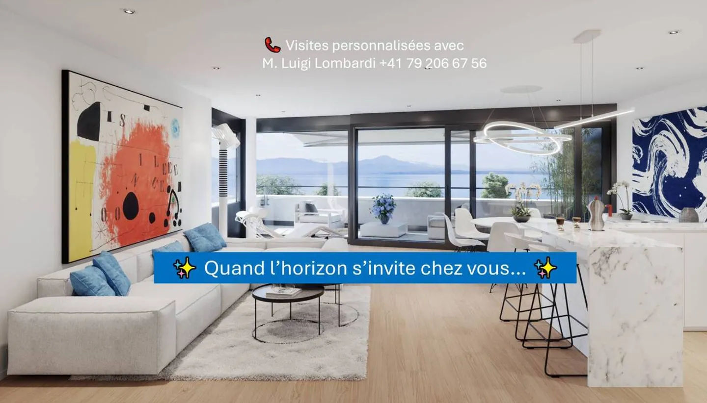Neues Penthouse mit 2,5 Zimmern, Terrasse und atemberaubendem Blick auf den Genfersee - Foto 1 von 6