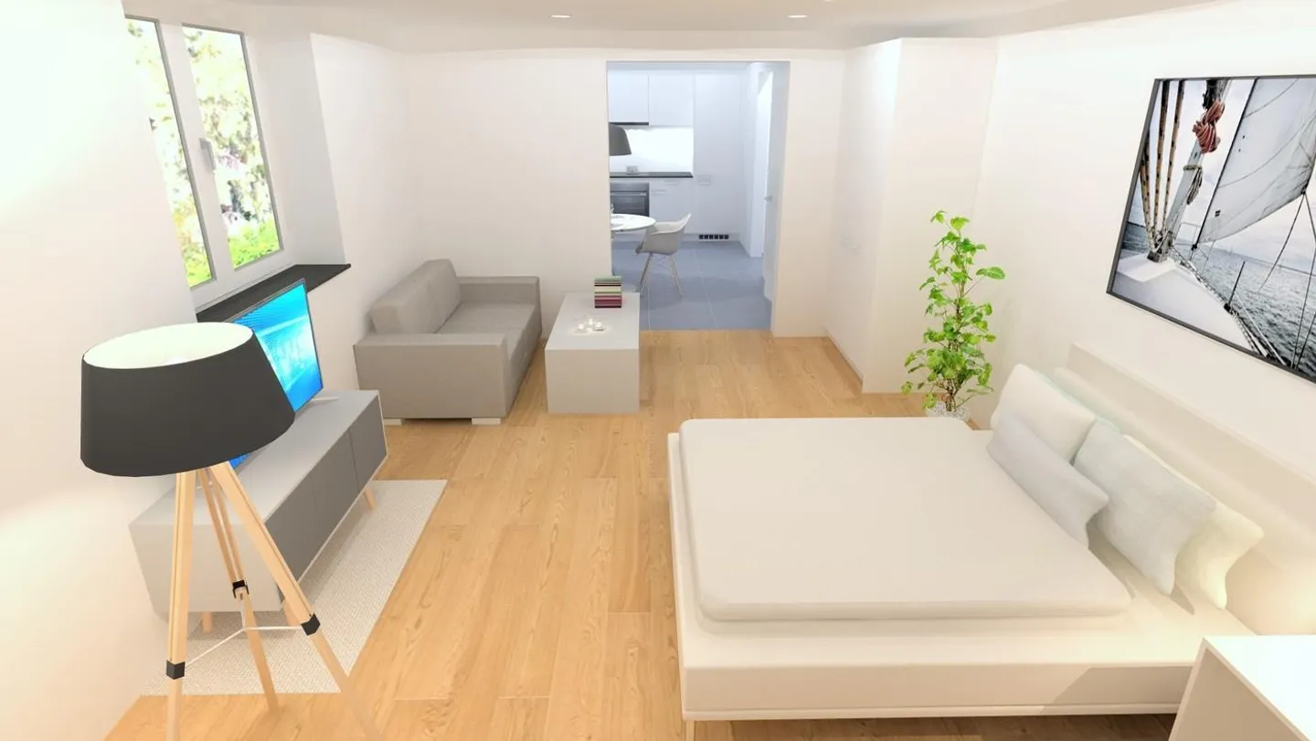 Appartement 2 pièces entièrement rénové dans un emplacement central - Photo 1 sur 5