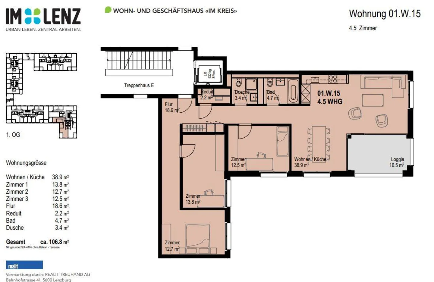 Appartement spacieux de 4,5 pièces à la gare de Lenzburg - Photo 6 sur 6