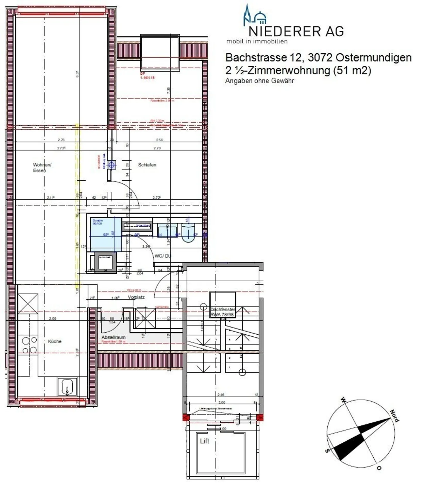 Appartement moderne 2.5 pièces au dernier étage / 4ème étage de 51 m² - Photo 8 sur 8