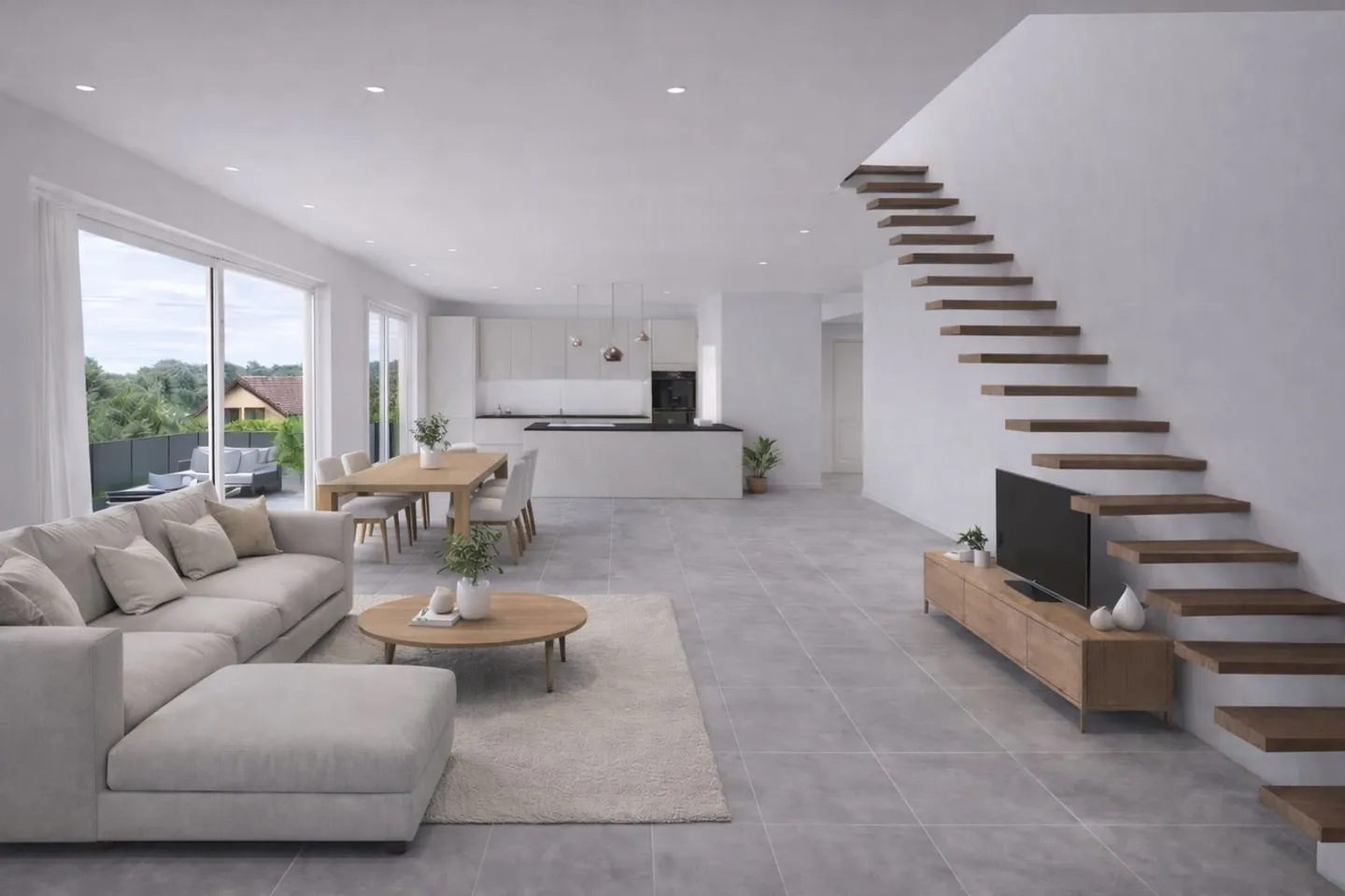 Duplex 5,5 Zimmer (linke Seite) von hohem Standard - gegenüber der Natur und c... - Foto 2 von 9