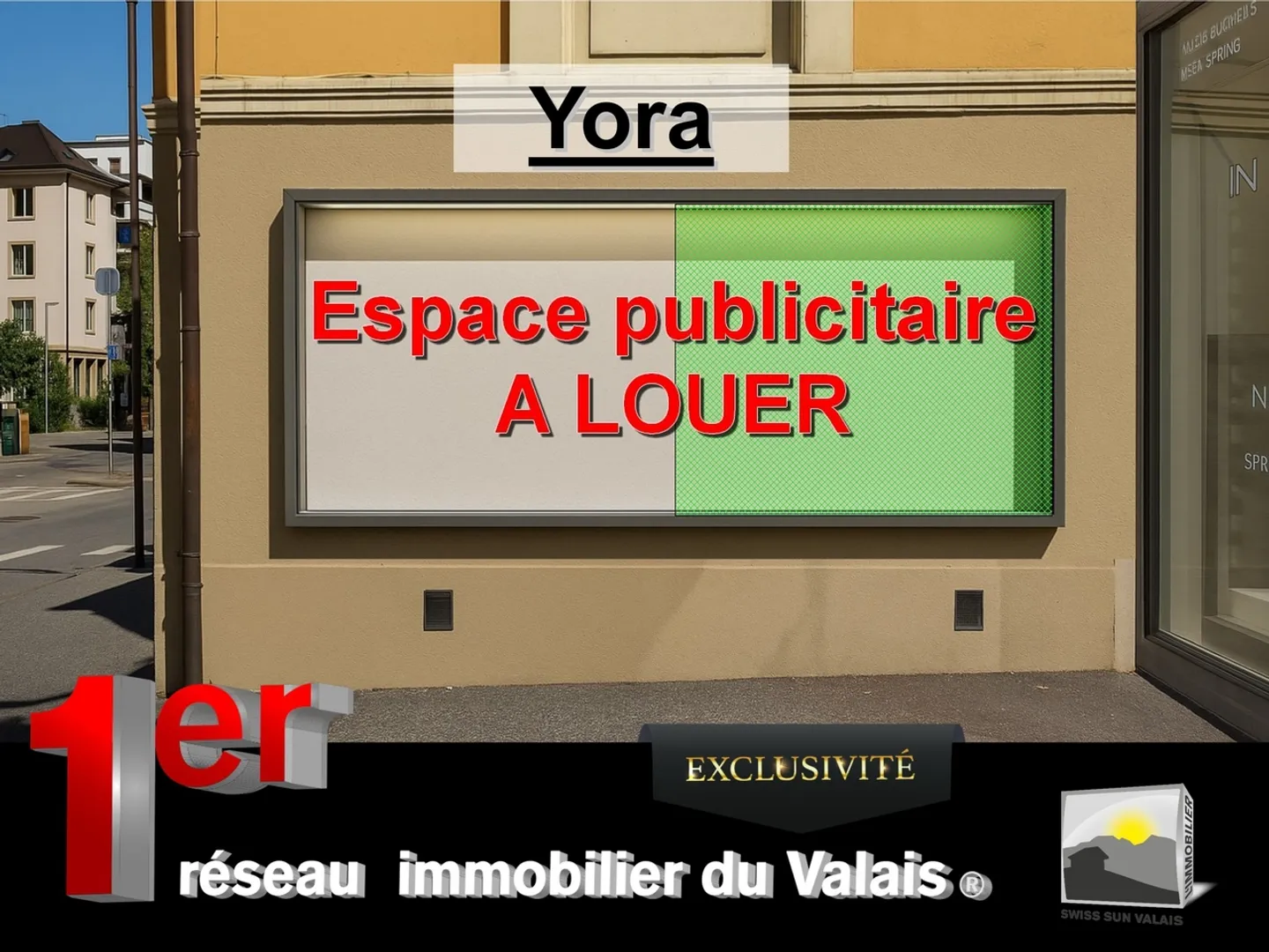SIERRE/ Hyper-Center, I am "YARO": Advertising space of 2.70 m² for rent - Photo 1 of 4