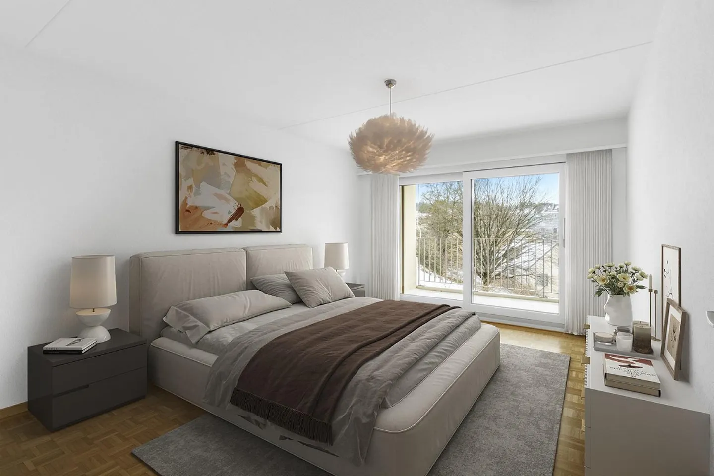 Appartement de 3.5 pièces avec balcon ensoleillé et vue sur la verdure - Photo 2 sur 8