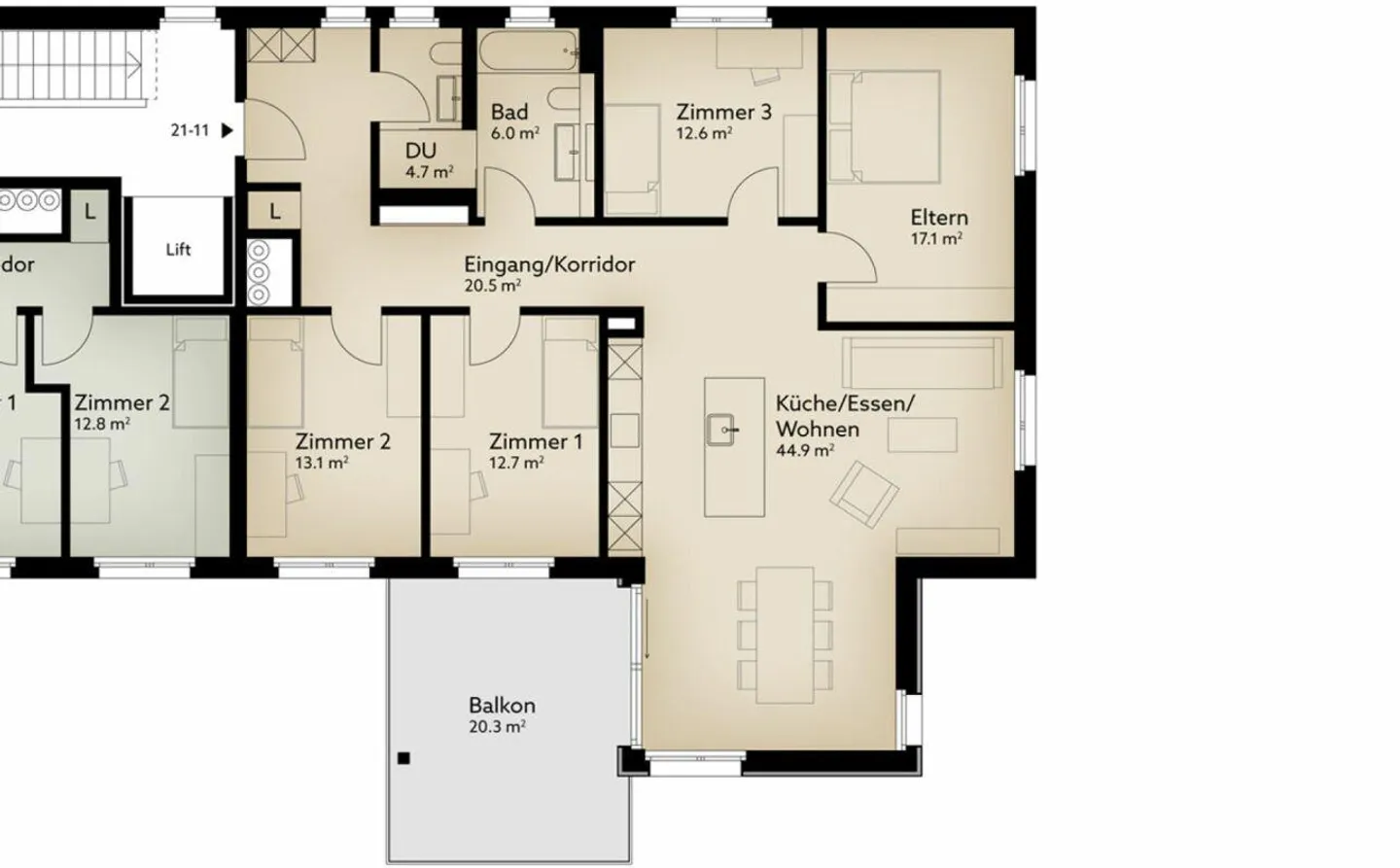157 m² - 5.5-Zi.-Wohnung | 1. OG - Foto 11 von 13