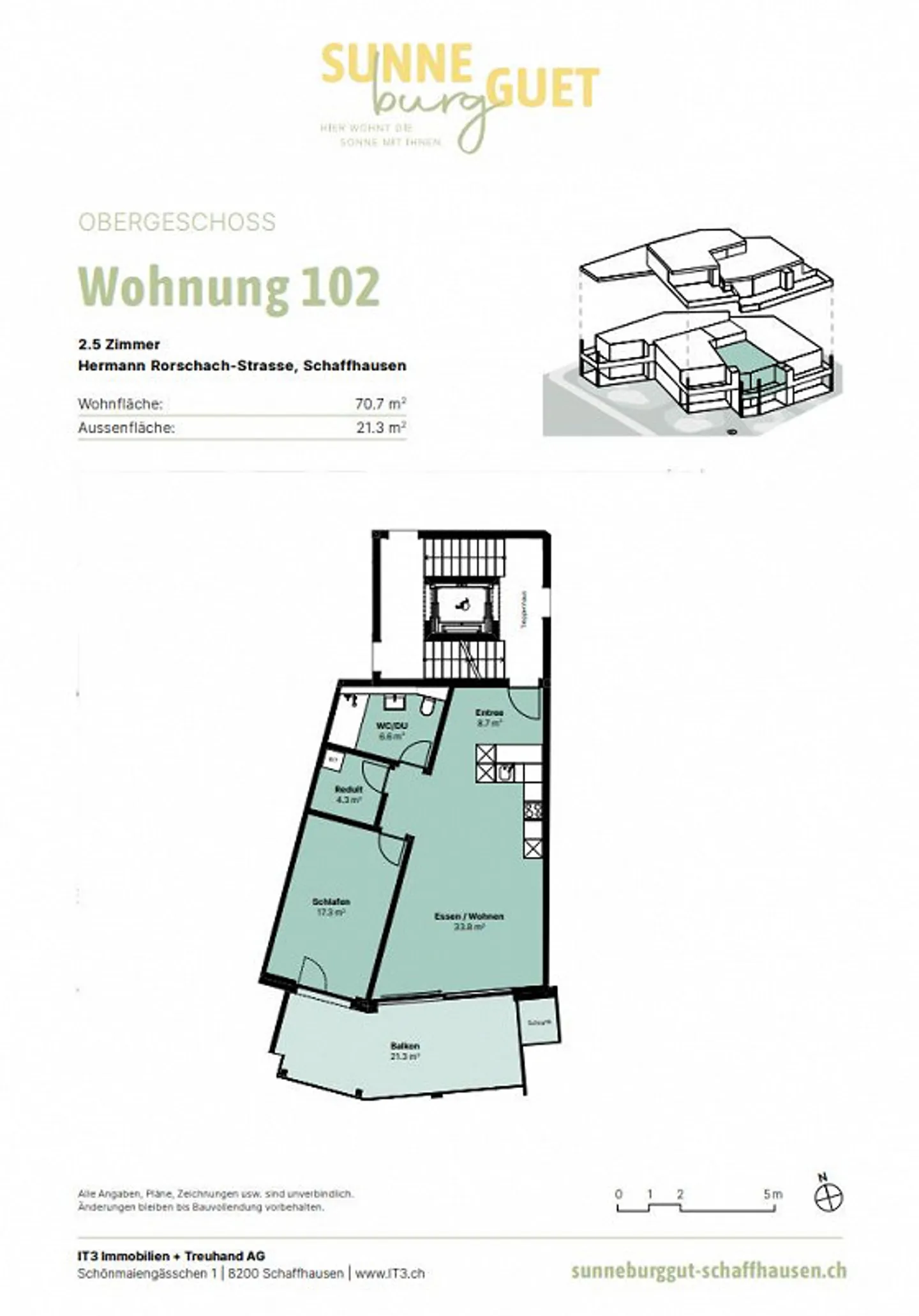 3.5-Room New Apartment in the Breite Quarter "Sunneburgguet" - Photo 3 of 3