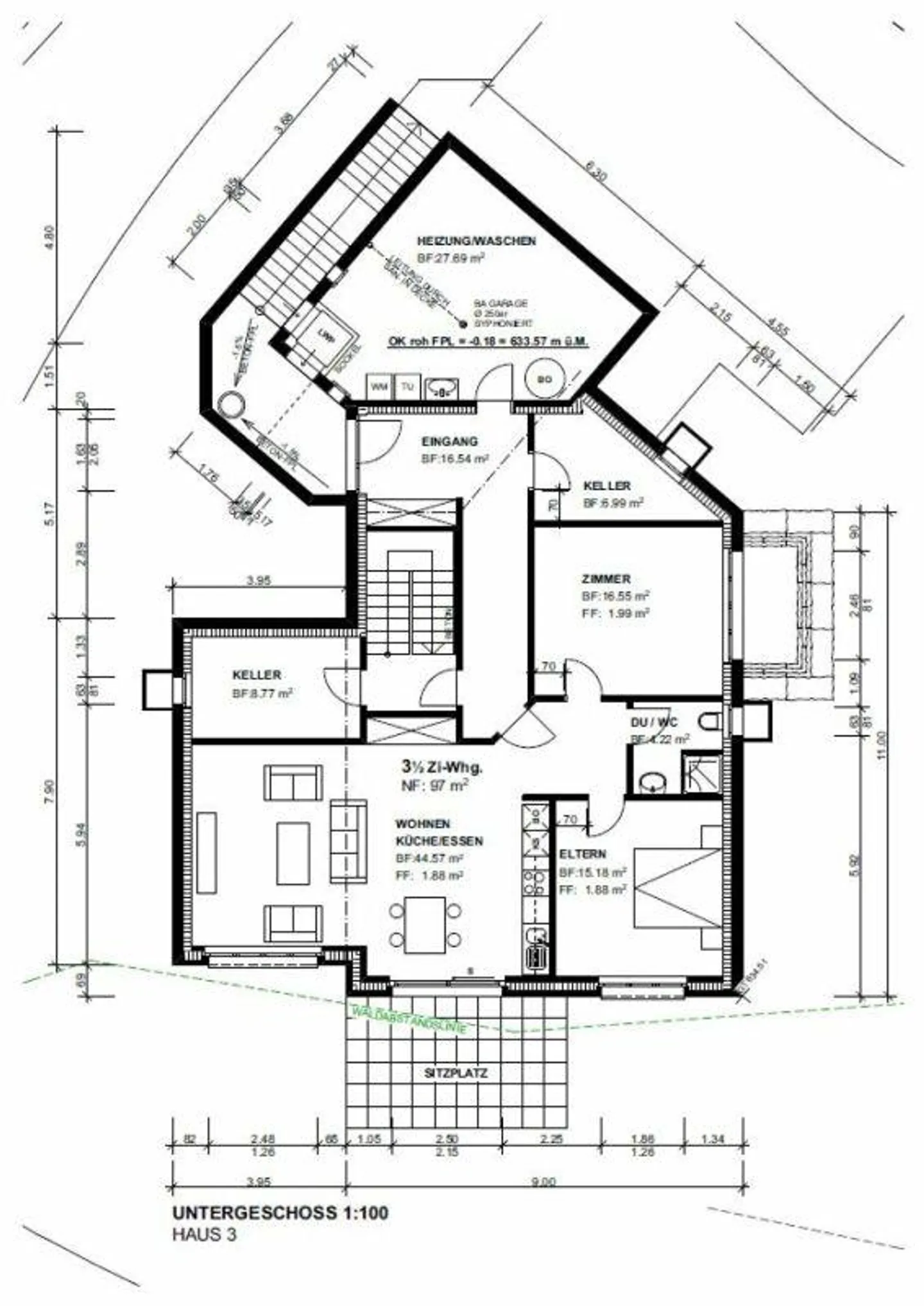 In affitto dal 1 settembre 2026; appartamento di 3,5 locali in una casa bifamiliare a Lütisburg - Foto 4 di 7