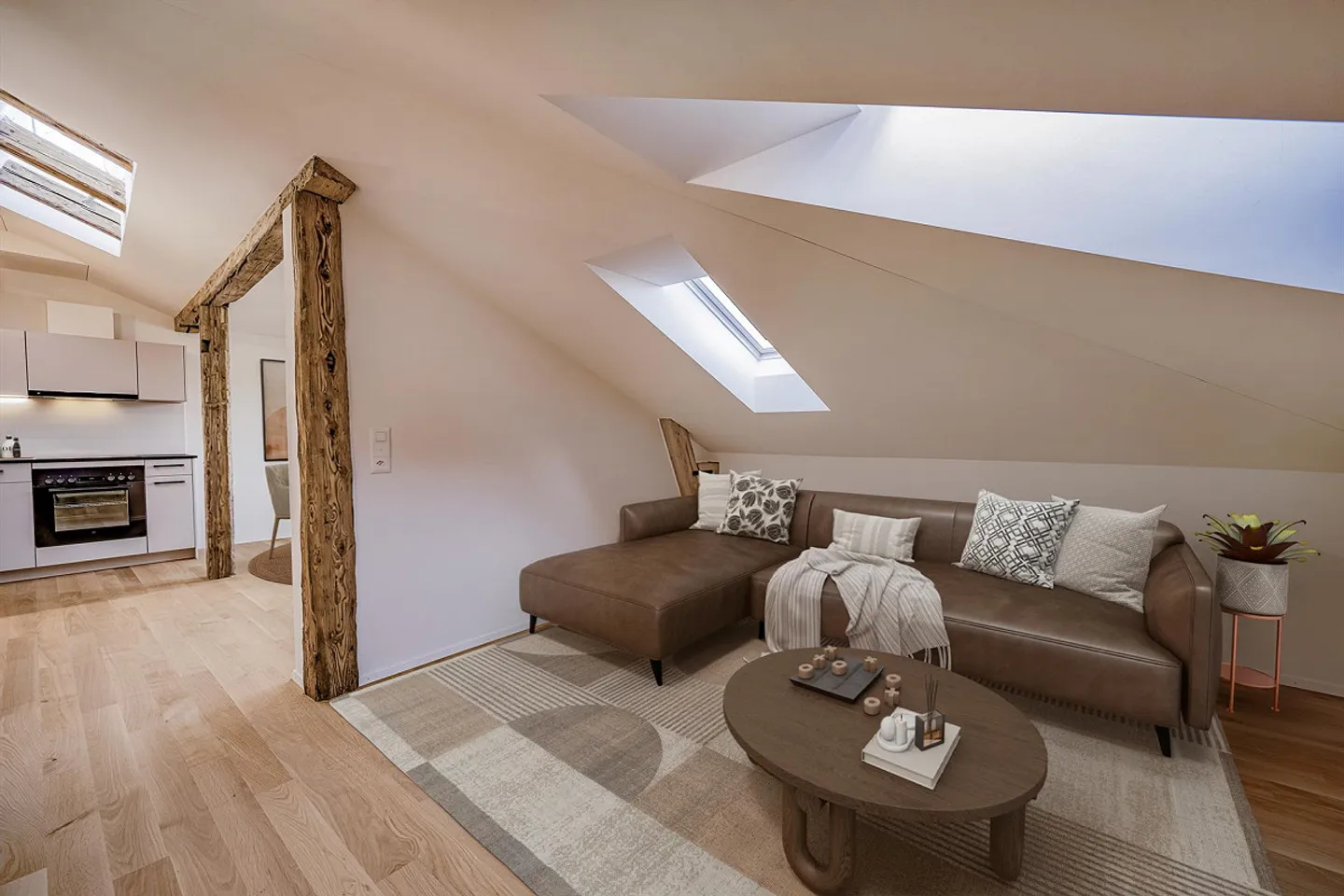 Ein Bijou in der «Zugerrose» – Dachwohnung mit Seeblick & Charakter - Foto 2 von 15