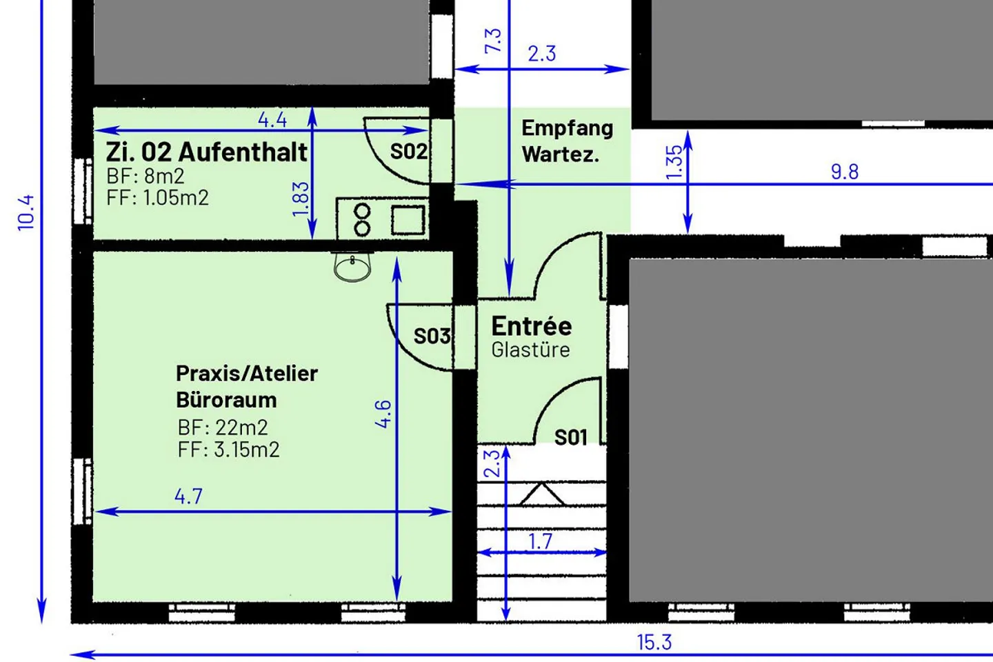 Bright Atelier/Practice/Office Space in the Center of St. Gallen (All Inclusive) - Photo 9 of 10