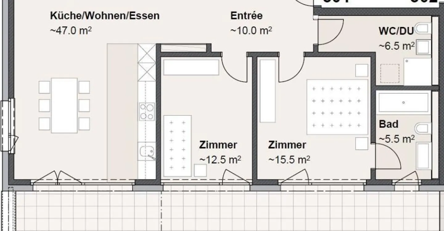 Moderne Attikawohnung in Grenchen - Foto 9 von 9
